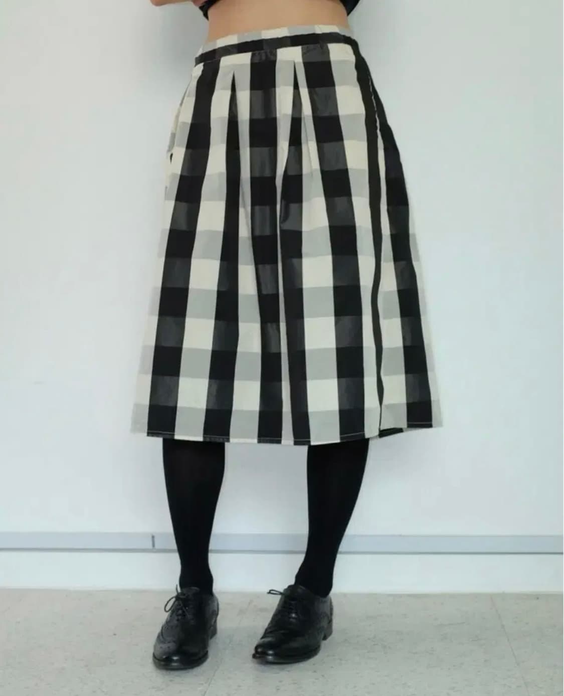 마츠리 빈티지 체크 스트라이프 패턴 치마 스커트 미디 일본 상품이미지2