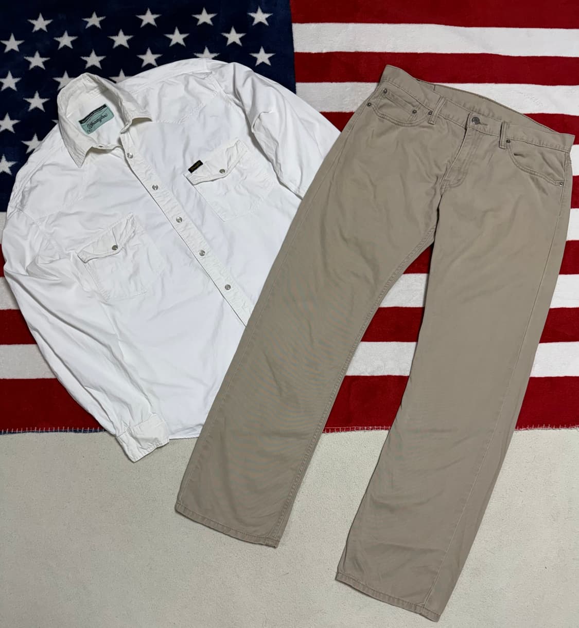 랭글러화이트 웨스턴셔츠 Wrangler Western Shirt [XL] 상품이미지9