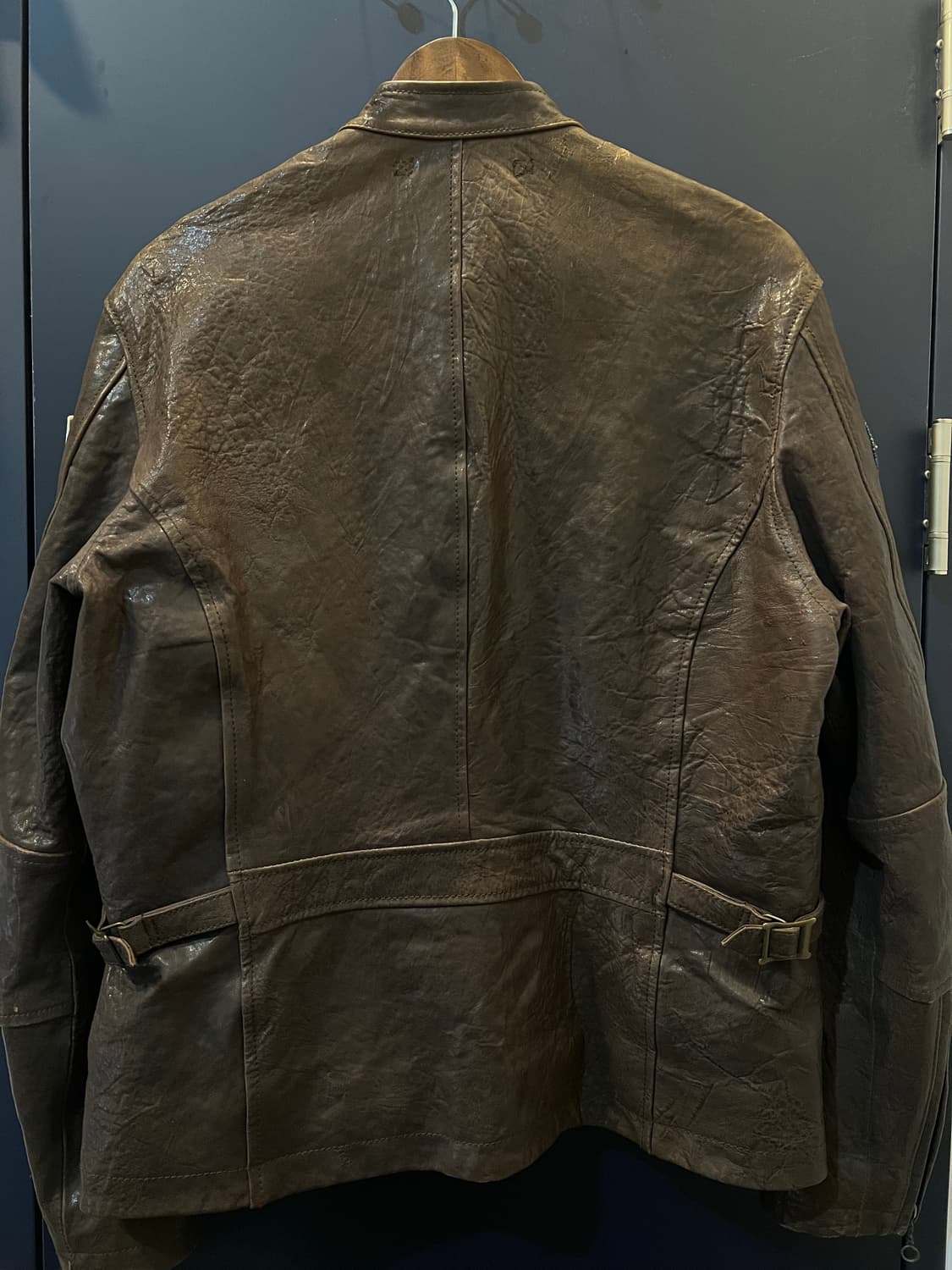 아비렉스 와펜 패치 가죽 라이더 자켓 상품이미지2