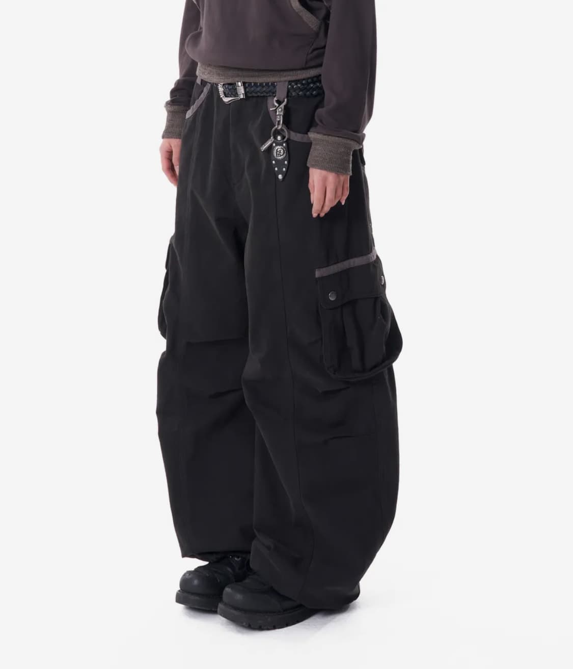 아캄 Knee Pin-tuck Contrast Cargo Pants  상품이미지1