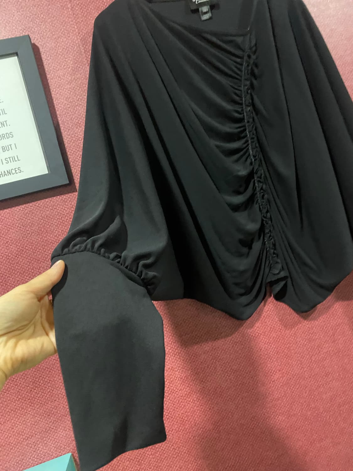 St. John Couture 블랙 셔링 티셔츠 S 상품이미지4