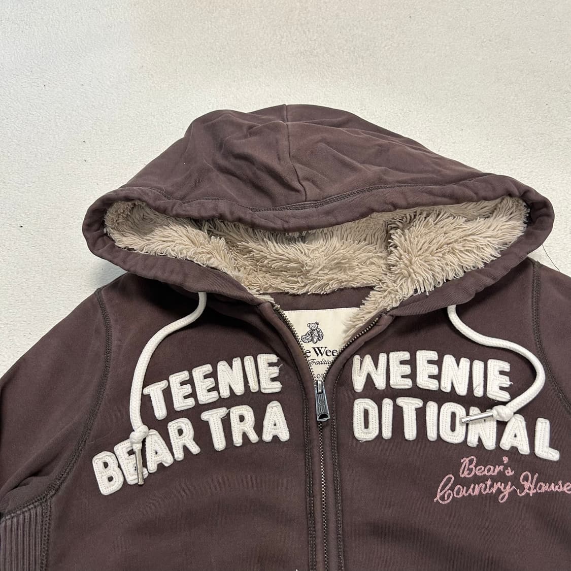 Teenie Weenie Brown fleece Hood Zip-up   상품이미지5