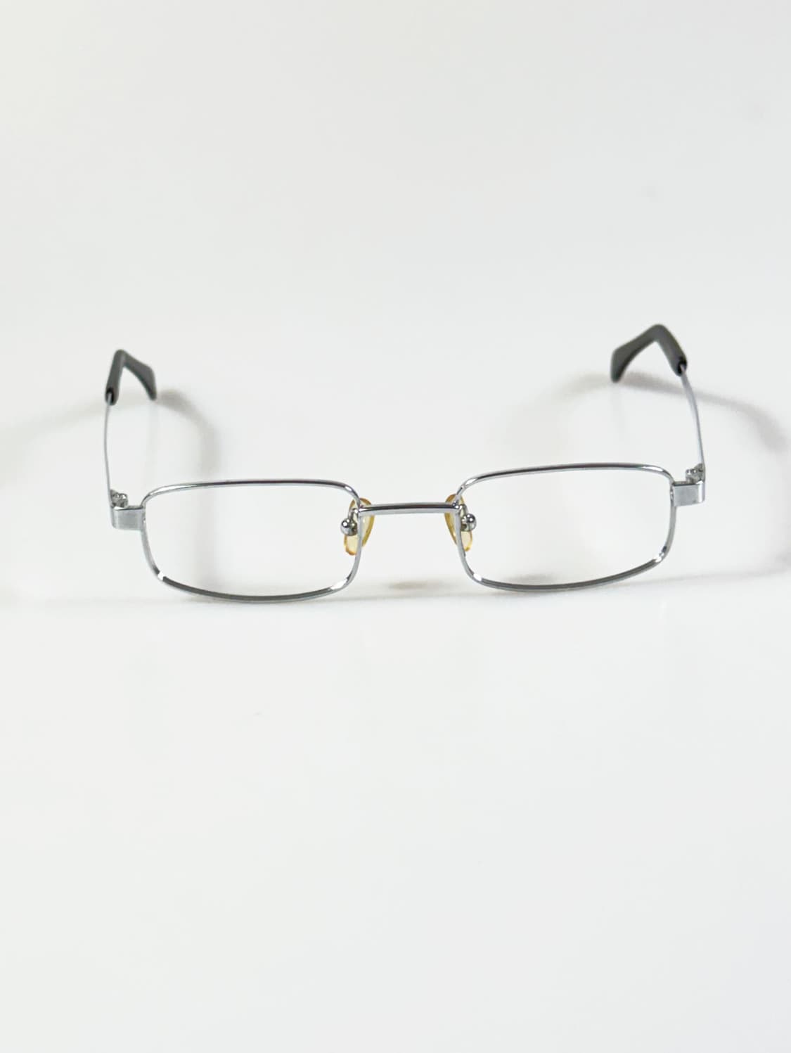 90s 실버 메탈 슬림 스퀘어 프레임 빈티지 안경 상품이미지1
