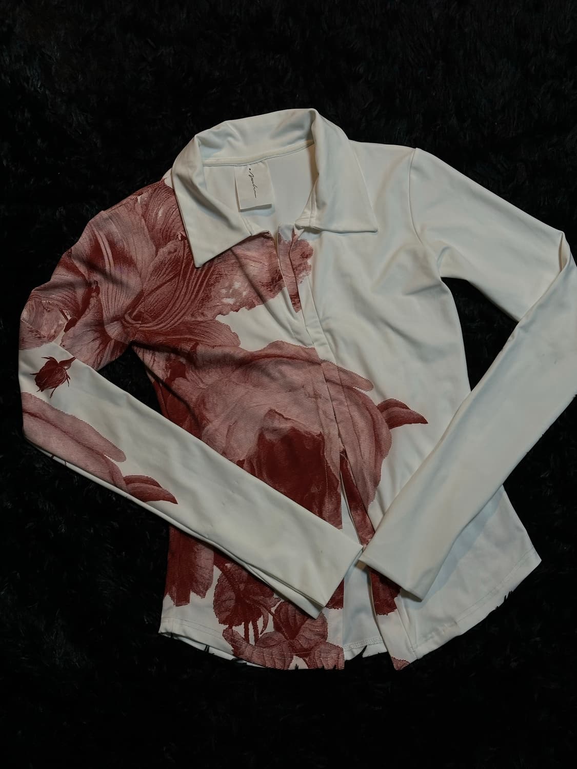 Nache half tone jersey shirt white 상품이미지1