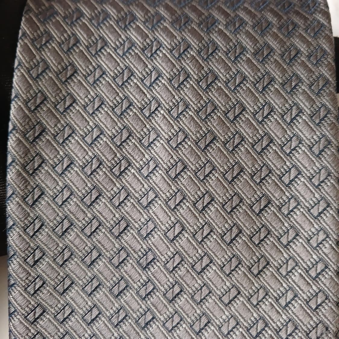 에르메네질도 제냐 실크 그레이 패턴 넥타이 9.6cm A등급 A19152 상품이미지7