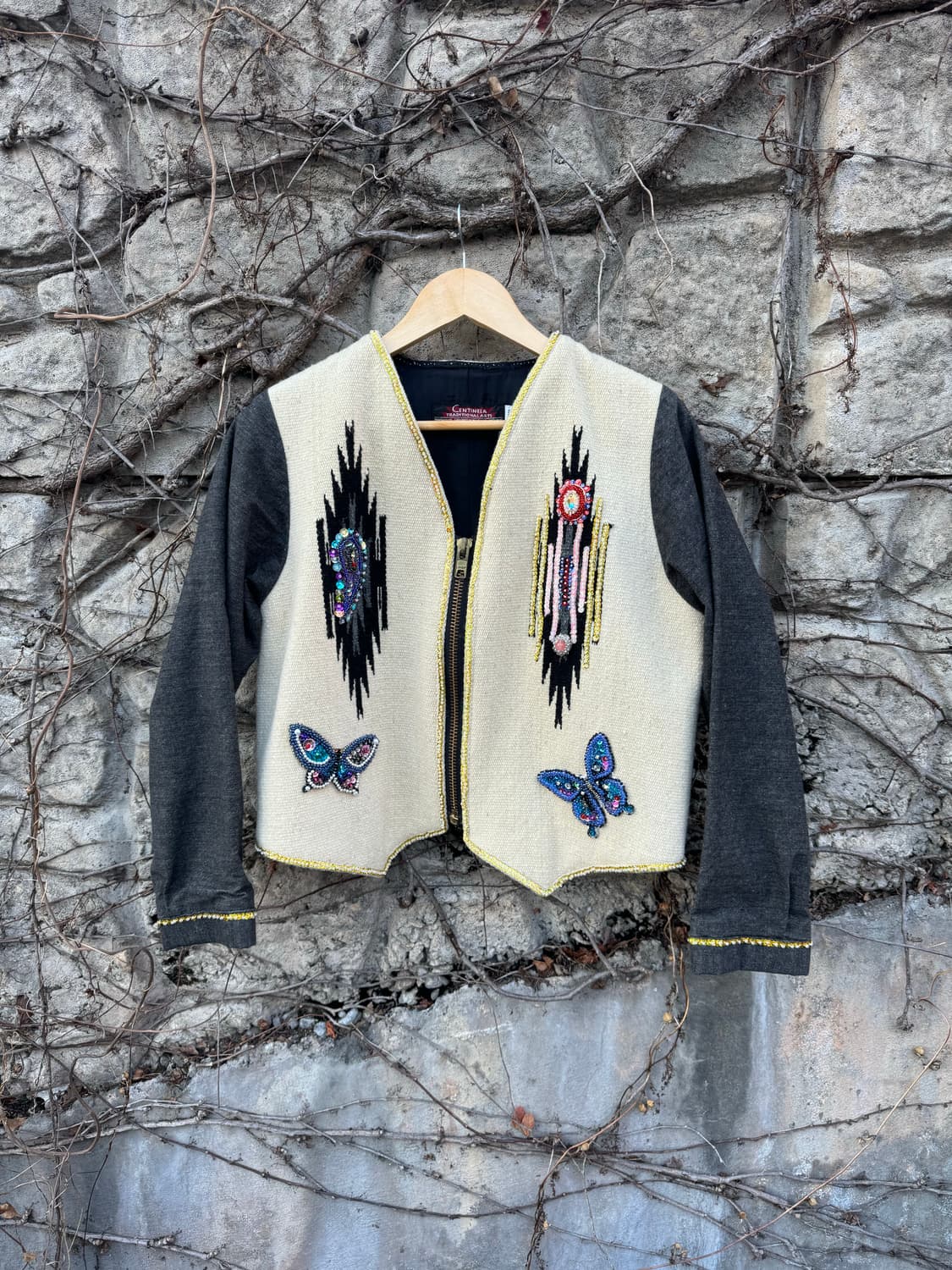 센티넬라 오르테가 치마요 핸드 우븐 울 커스텀 네이티브 무늬 자켓 상품이미지1