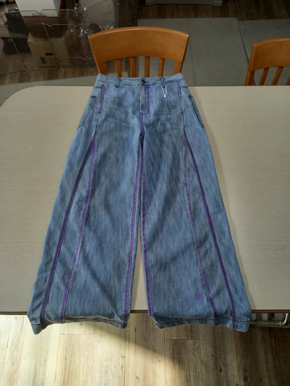 28 새상품 THEILMA  하이웨이스트 더티워싱 플레어데님 28-917 상품이미지1