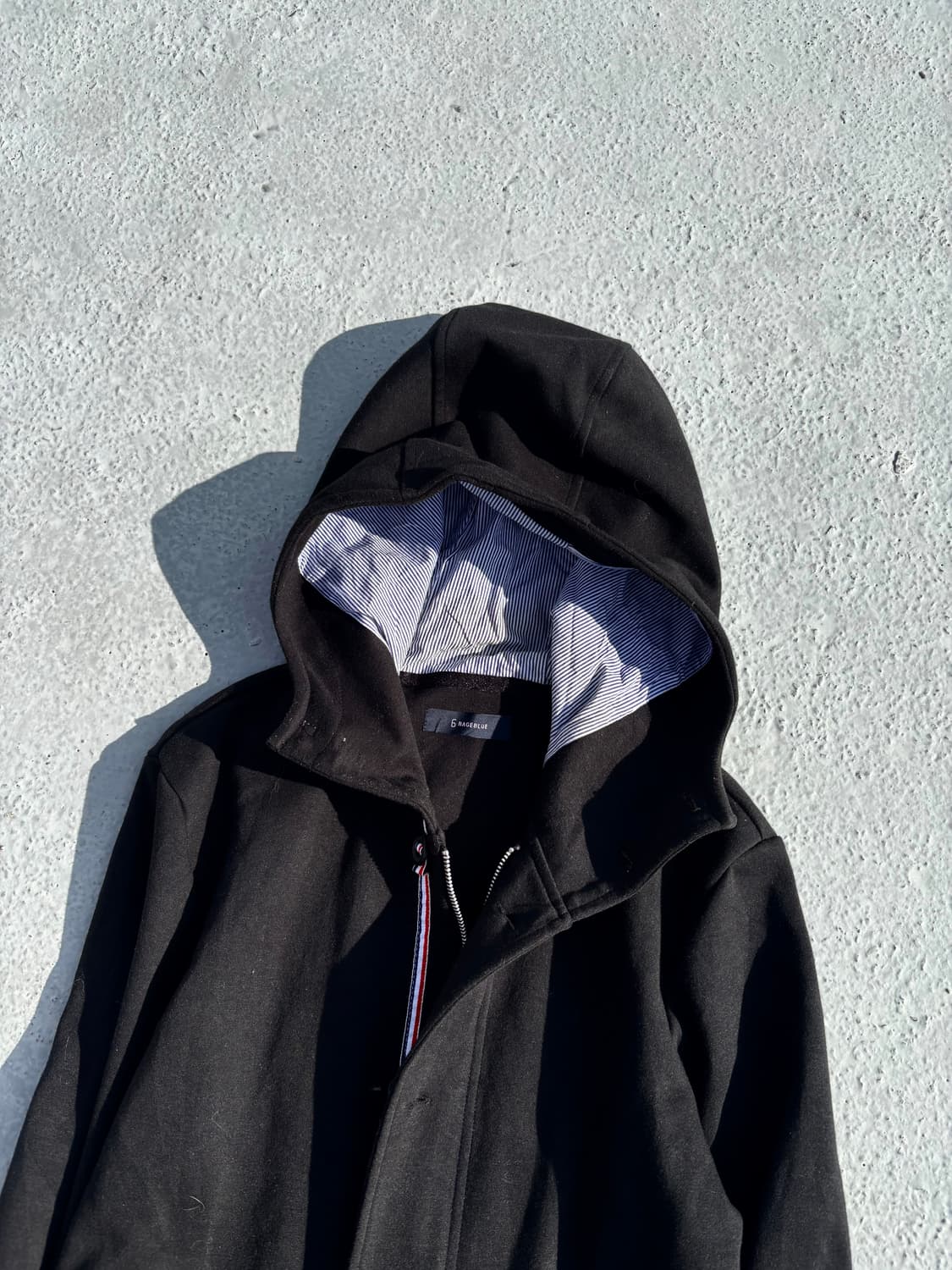 “Vintage”Minimal Design Black Hoodie Zip 상품이미지7