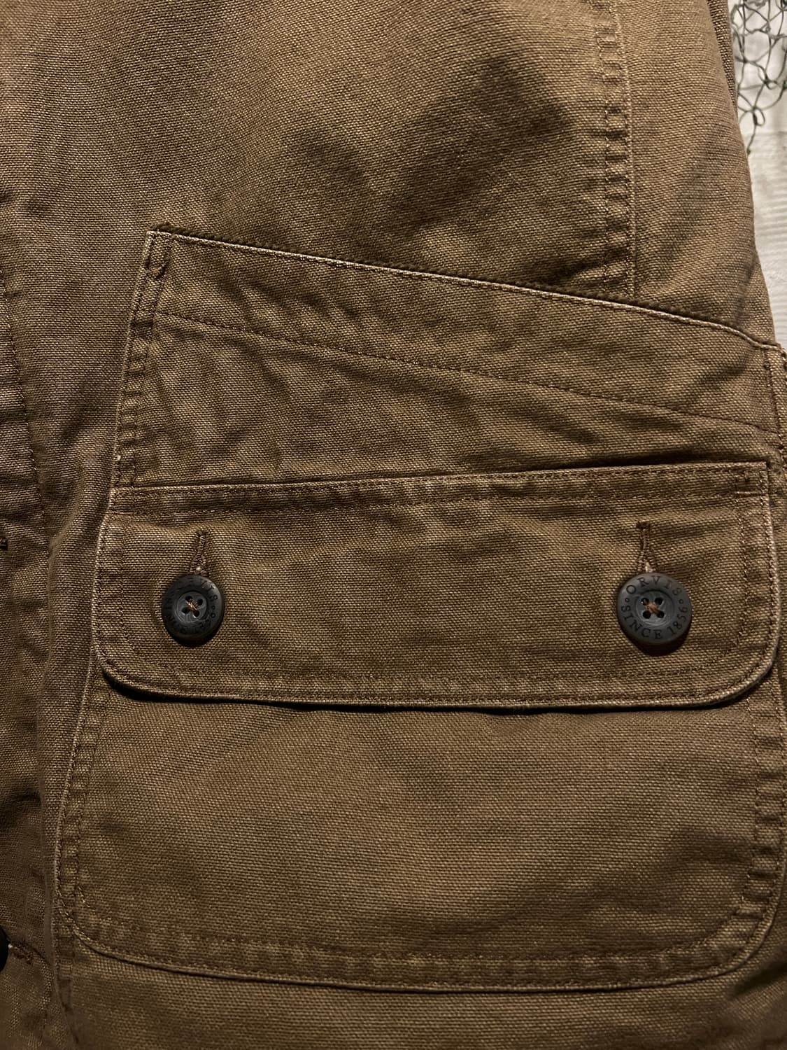 [L]ORVIS USA 오르비스 퀼팅 라이닝 브라운 캔버스 헌팅 자켓 상품이미지3