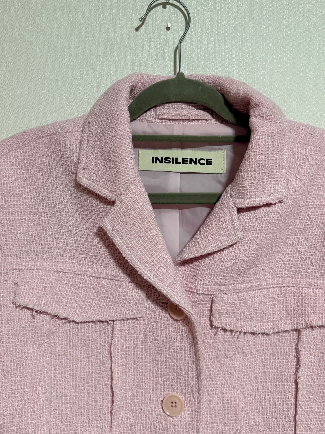 인사일런스 핑크 트위드 크롭 자켓 상품이미지2