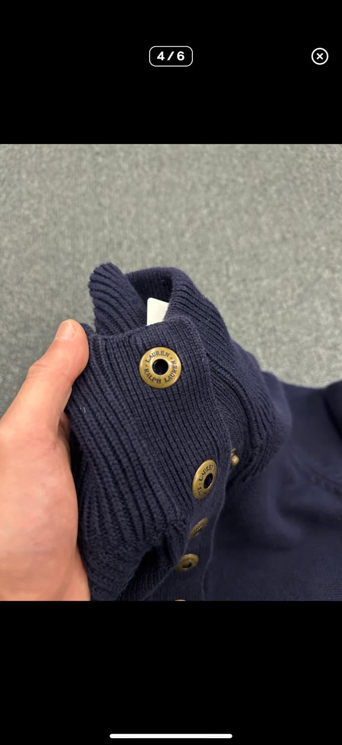 빈티지 폴로 랄프로렌 네이비 버튼 스웨터 니트 상품이미지4