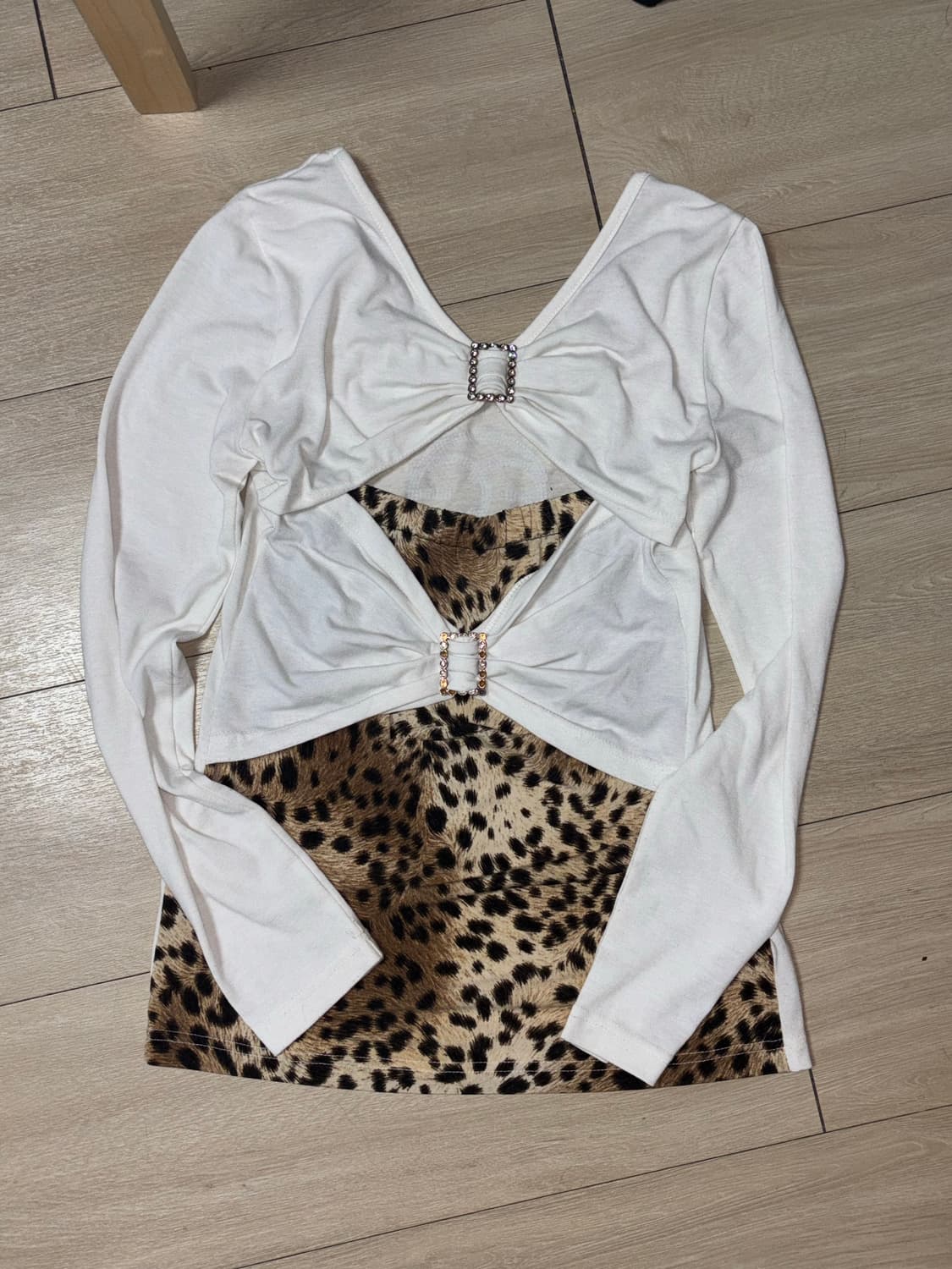 가루대장 빈티지 호피 딱붙 롱슬리브 상품이미지2