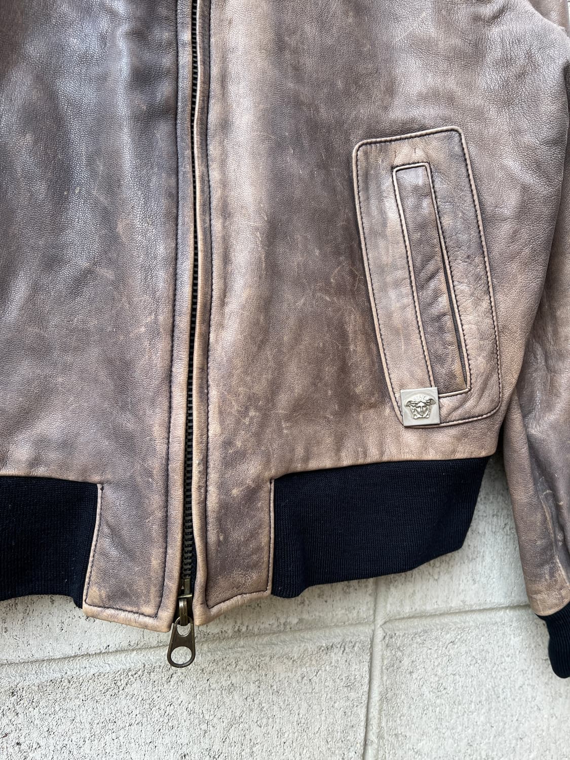 1990s VERSACE CLASSIC V2 90s베르사체 가죽봄버자켓 상품이미지5