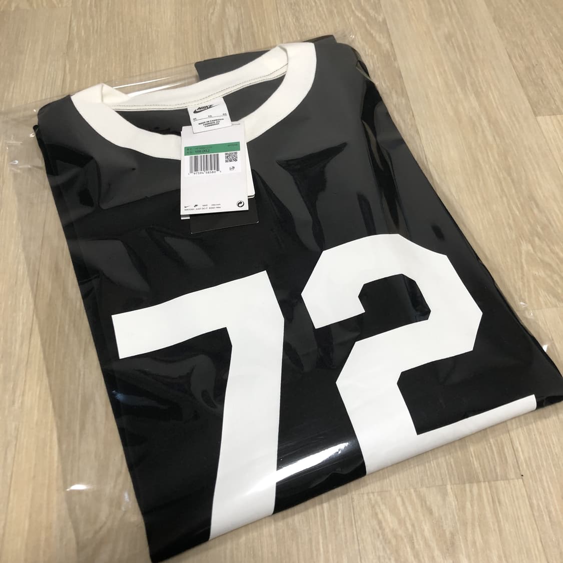 (XL) 새상품 나이키 NIKE 오버 사이즈 풋볼 티셔츠 블랙 상품이미지10