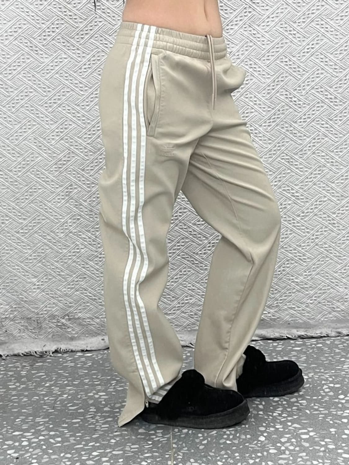 아디다스 레더 가죽 삼선 밴딩 바지 XS C06991 상품이미지2