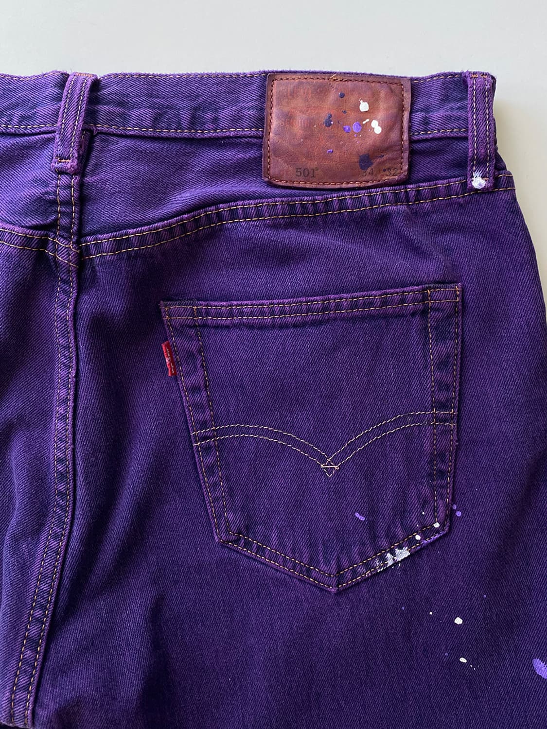 리바이스 501 다잉 페인팅 퍼플 데님 팬츠 상품이미지8