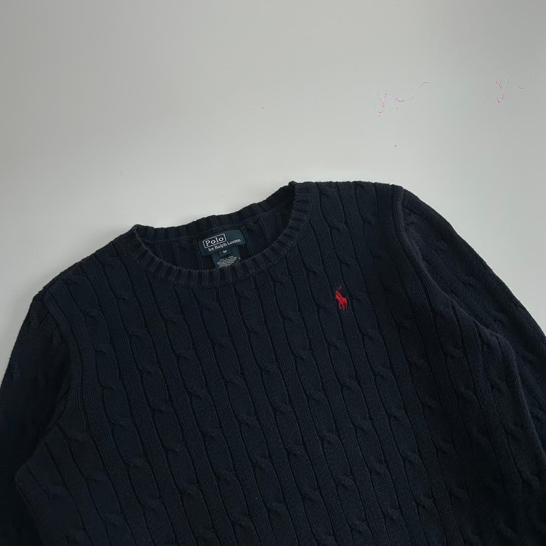 Polo 레드포니 네이비 케이블 니트 상품이미지4