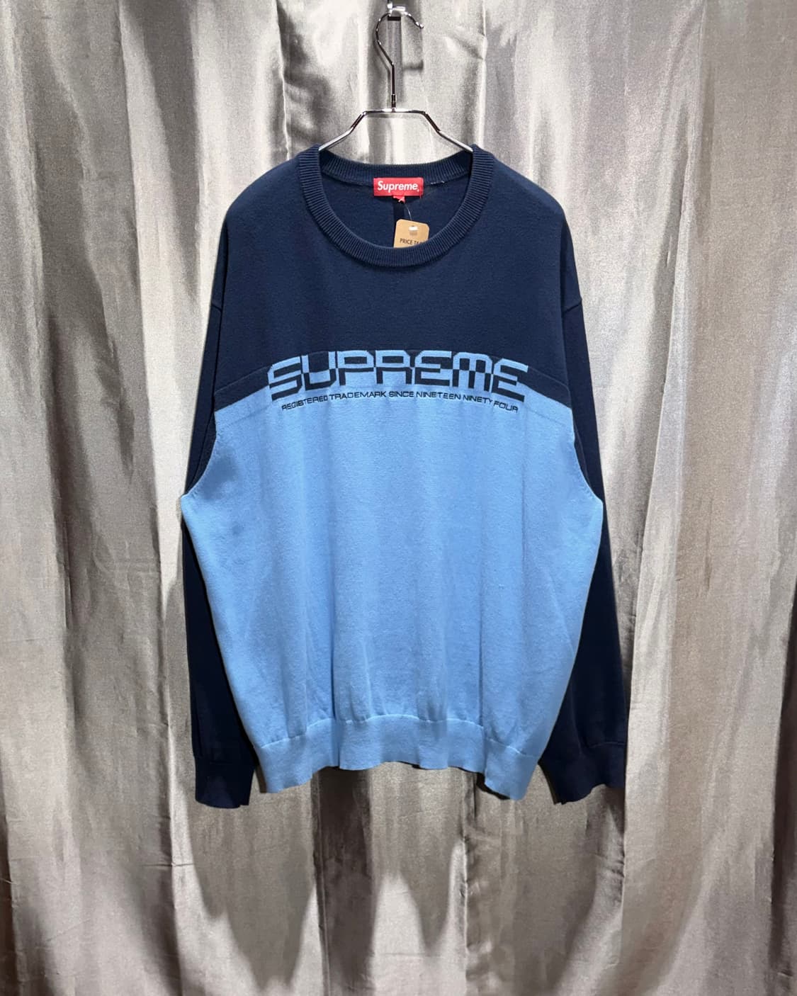 L SUPREME 슈프림 스펠링 로고 네이비 니트 상품이미지2