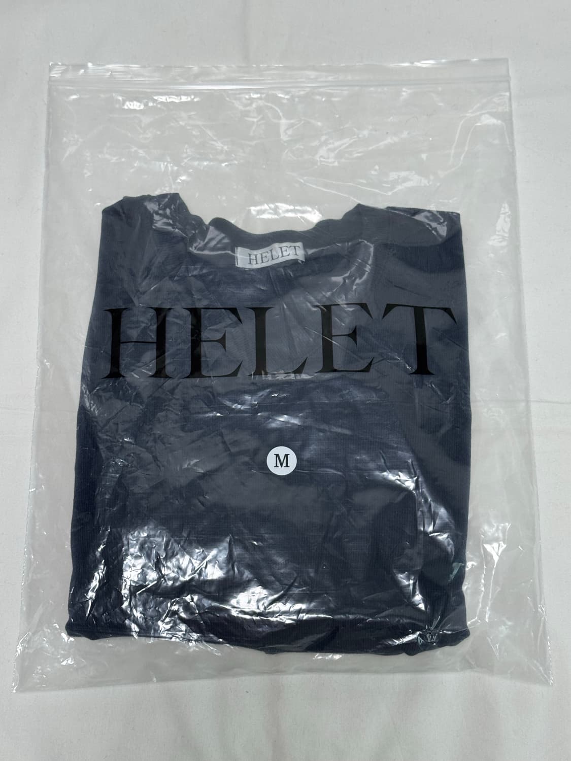 헬렛 / 리브드 레귤러 브이넥 롱슬리브 (블루) / M 상품이미지2