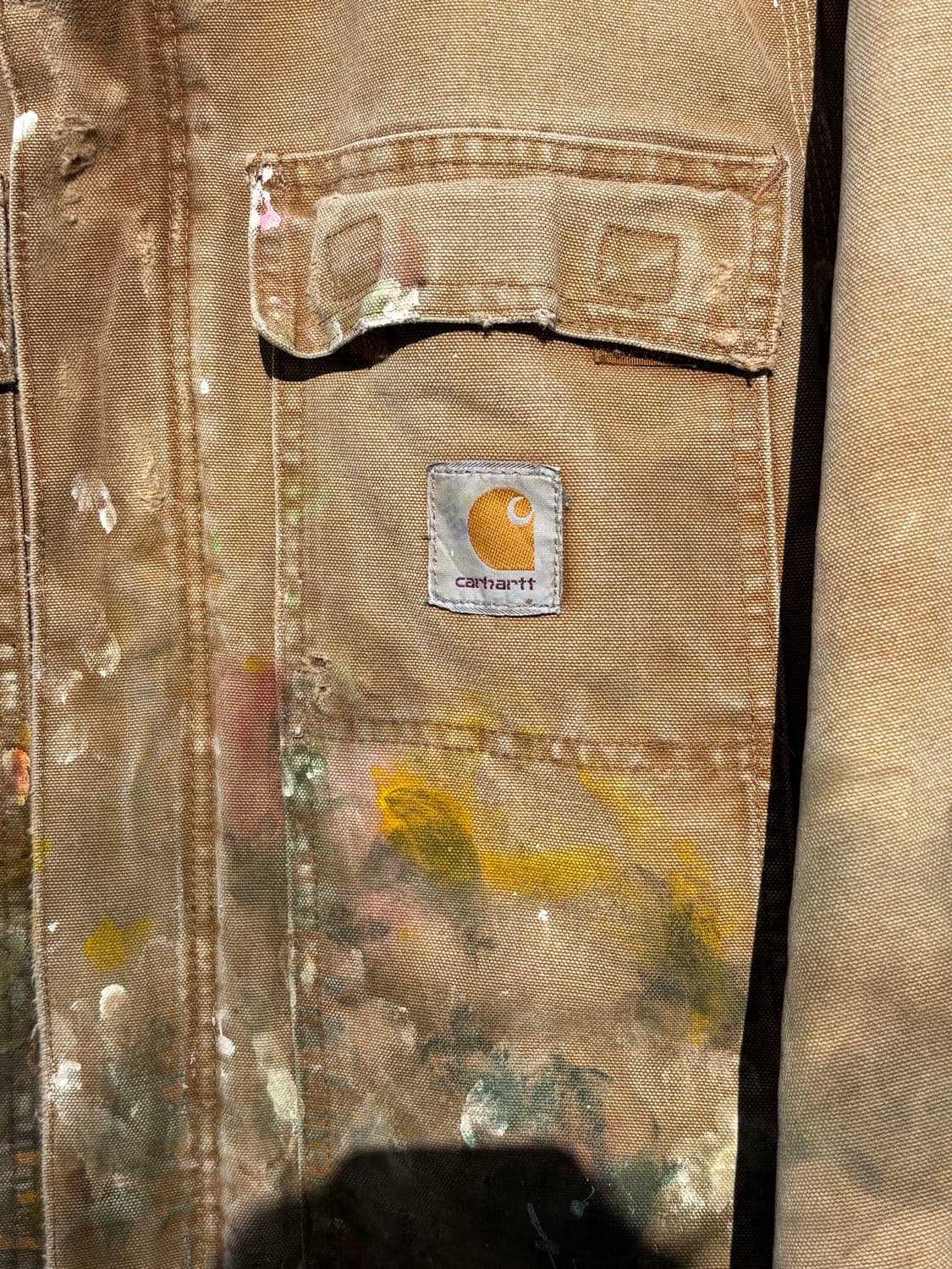 빈티지 칼하트 c26 디스트레스드 페인팅 자켓 상품이미지4