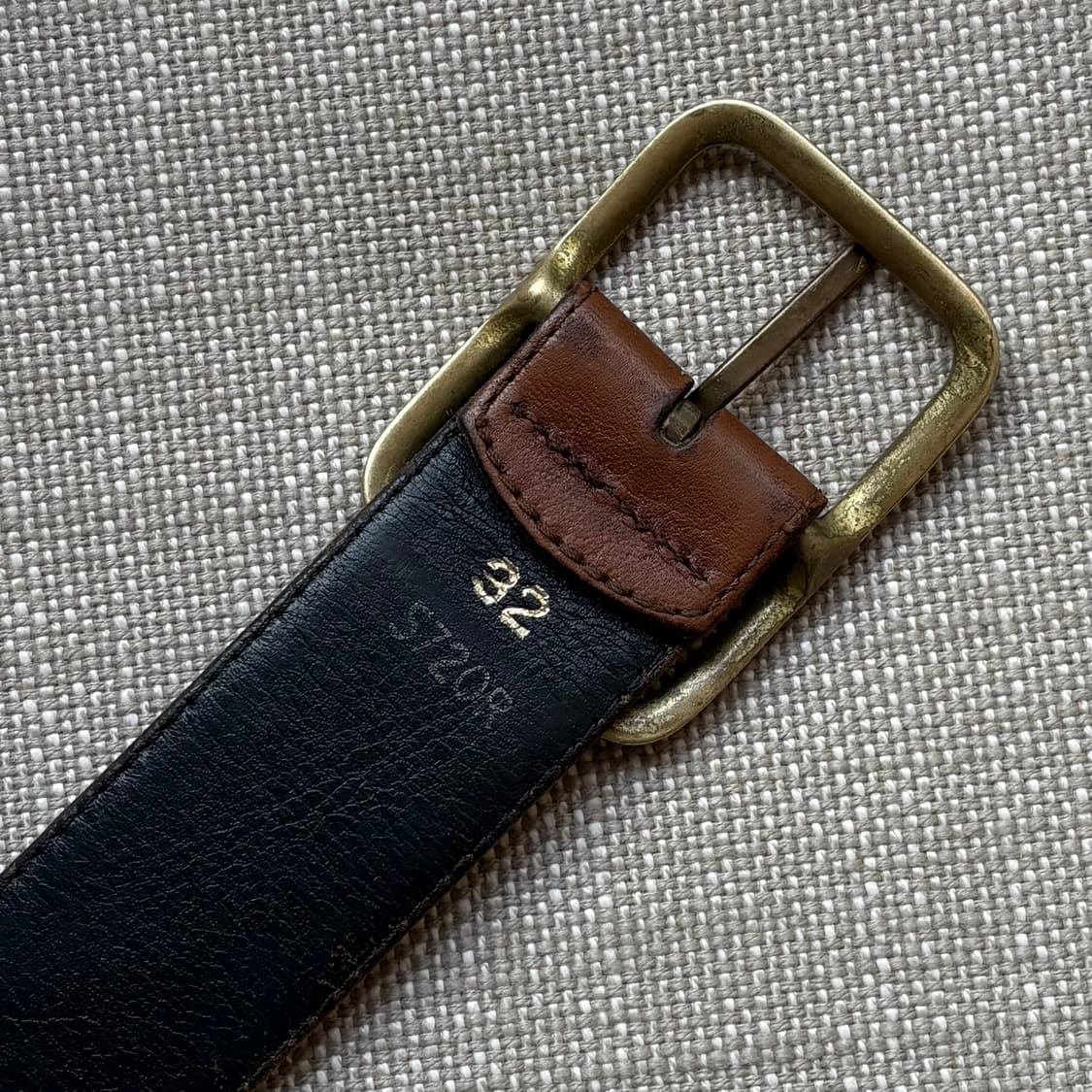 [31-32] 90s USA 카멜브라운 레더 솔리드 브라스 버클 벨트 상품이미지9