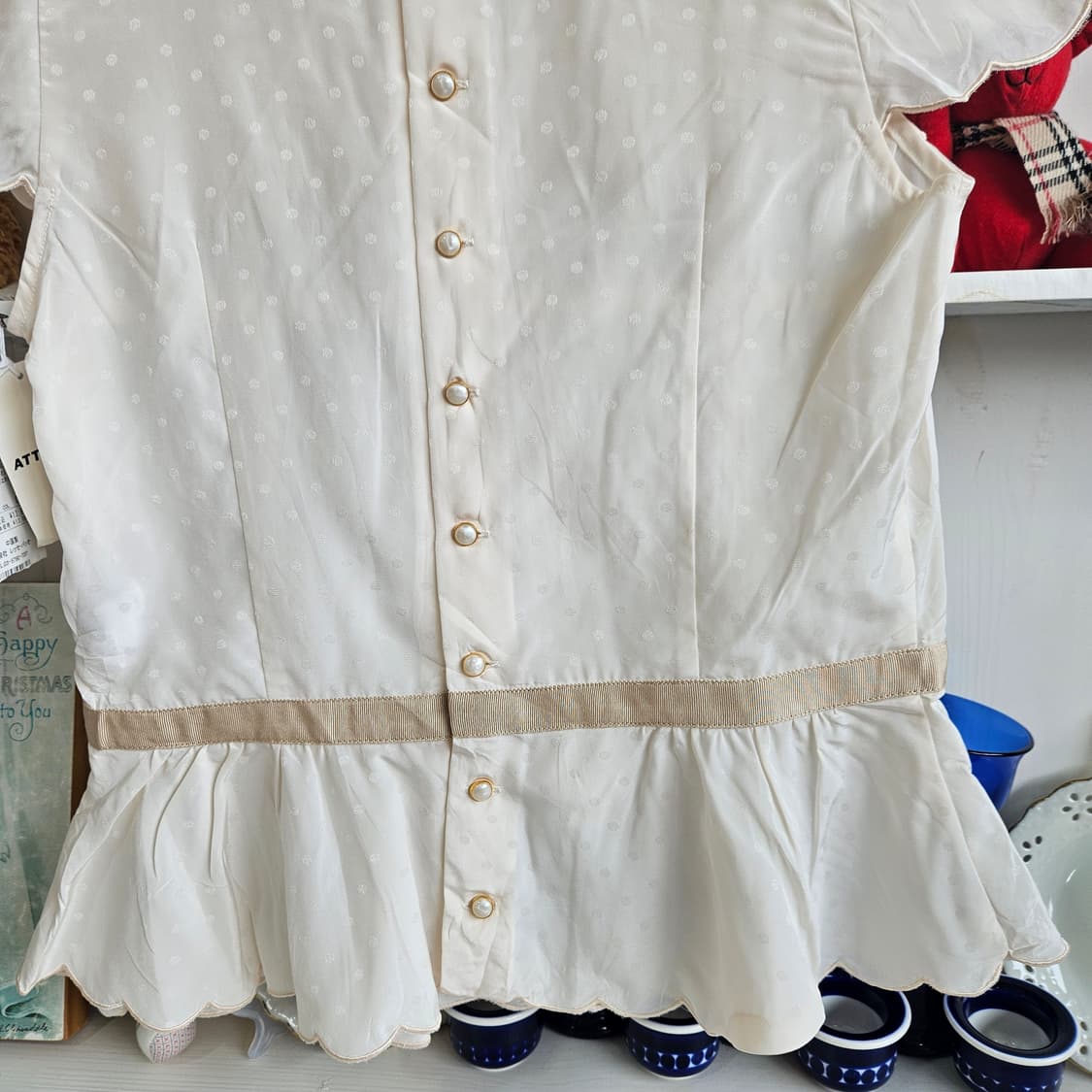 도트 리본 블라우스 상품이미지7