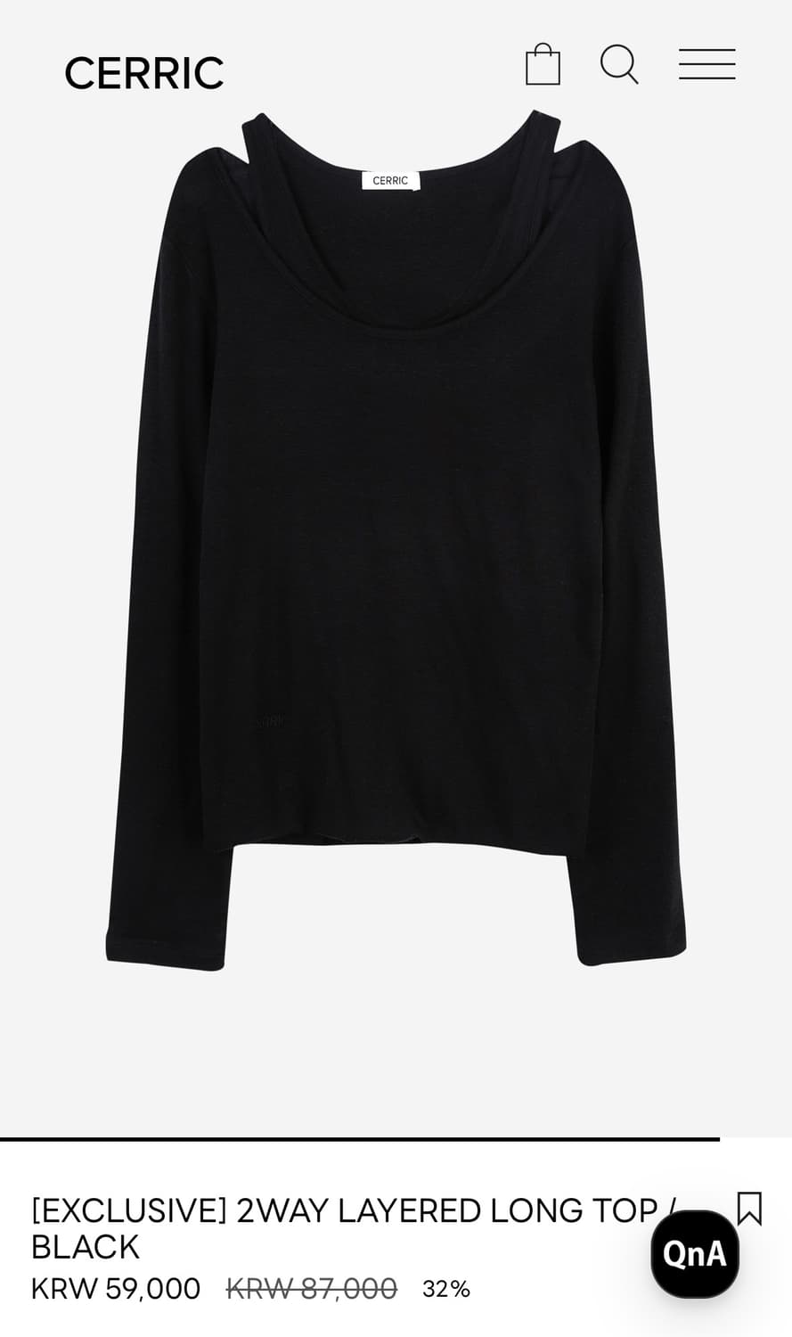 2WAY LAYERED LONG TOP / BLACK 상품이미지3