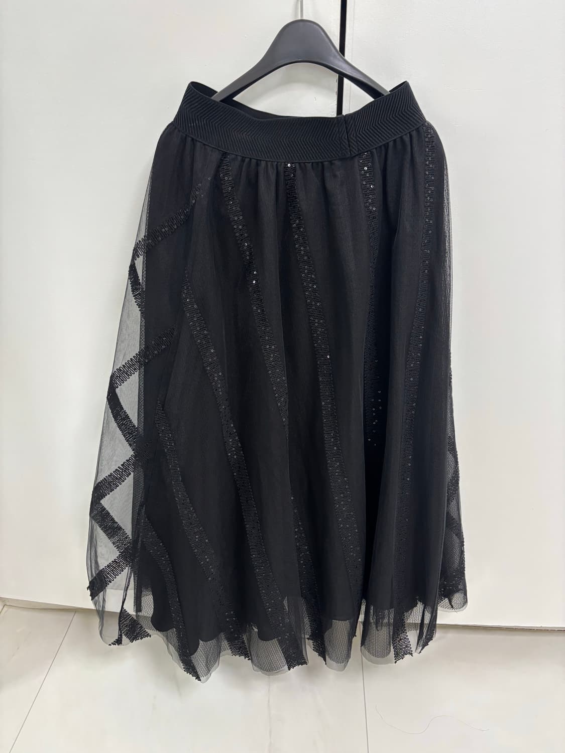 PAGE U 페이지 유 스커트 블랙 롱 스커트 상품이미지1