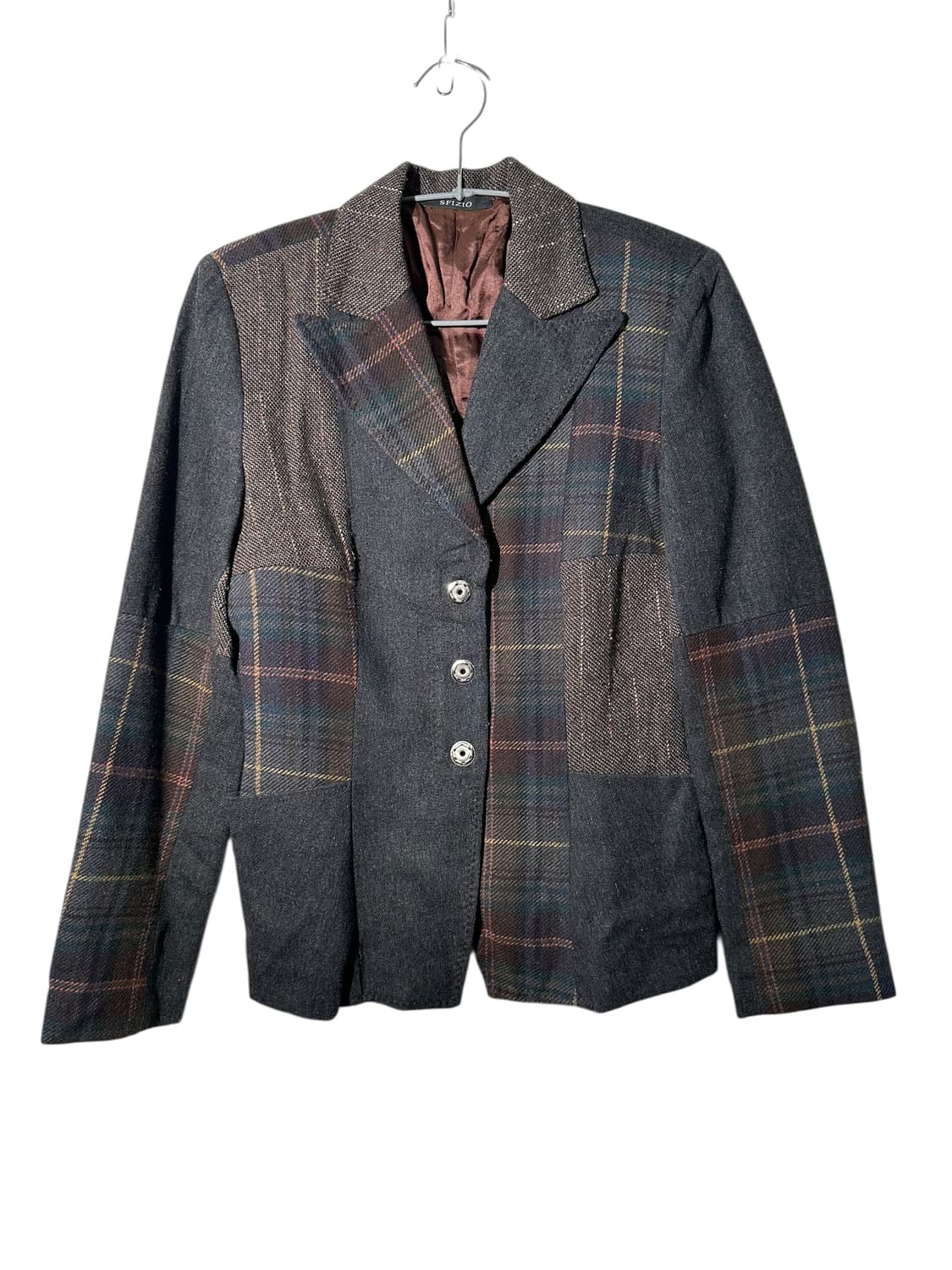 sfizio 울 패치워크 이태리 메이드 자켓 상품이미지1