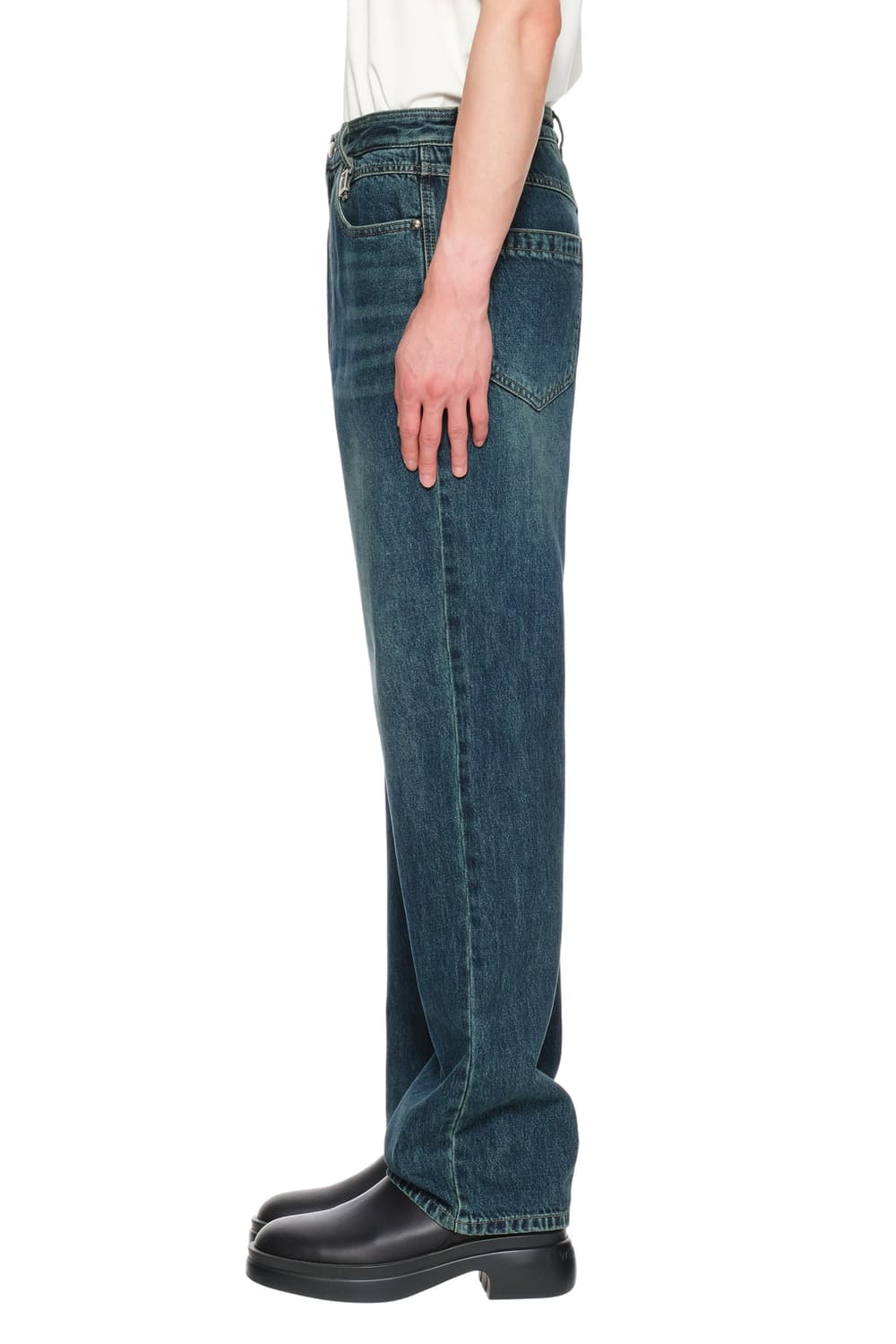 정품 우영미 블루 뉴 스트레이트 데님 팬츠 새제품 48사이즈 상품이미지3