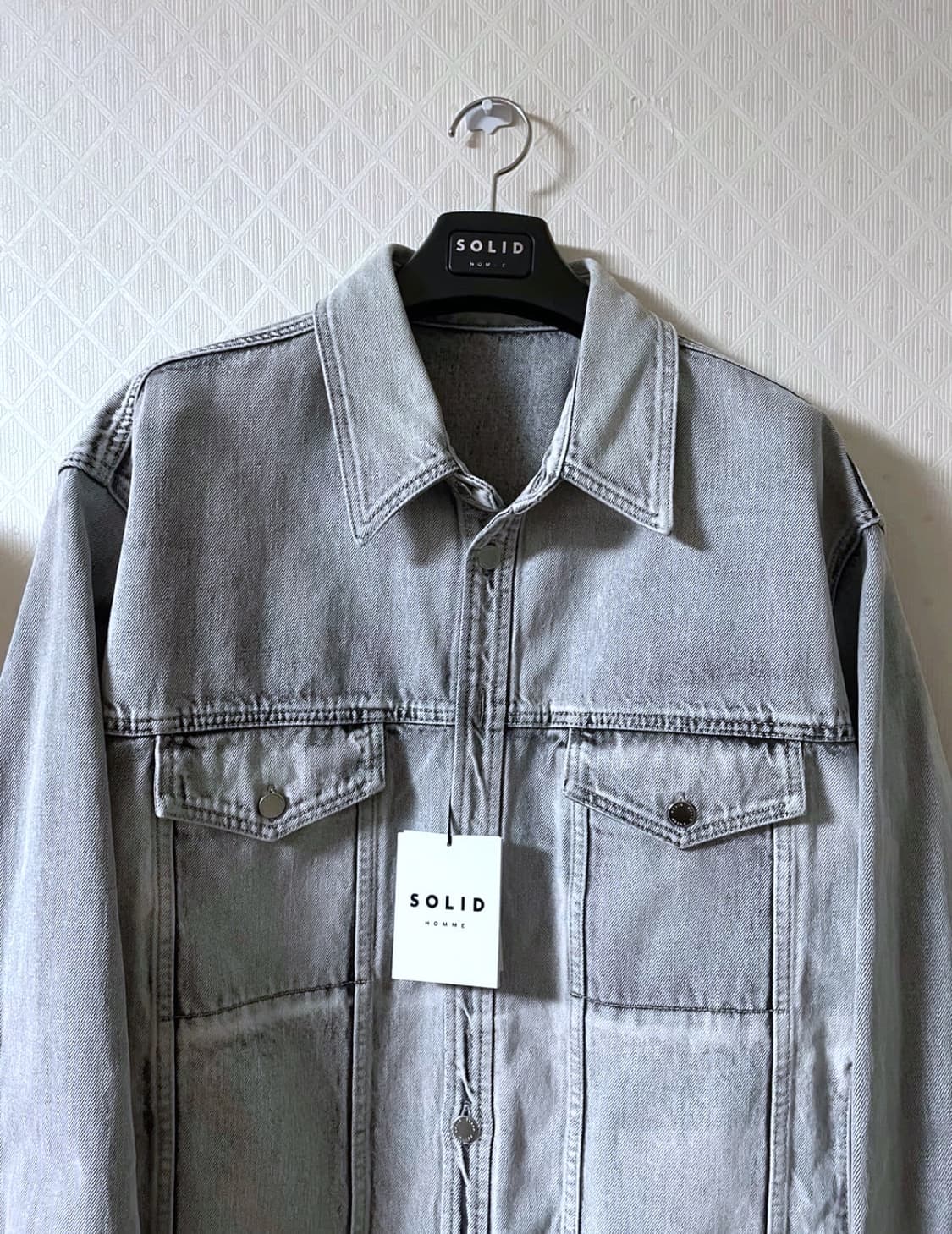 솔리드옴므 22ss 그레이 페이디드 데님자켓 50 상품이미지8