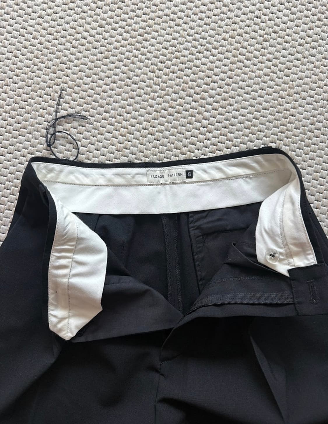 파사드패턴 썸머울 와이드 팬츠_black xs 새상품 상품이미지4