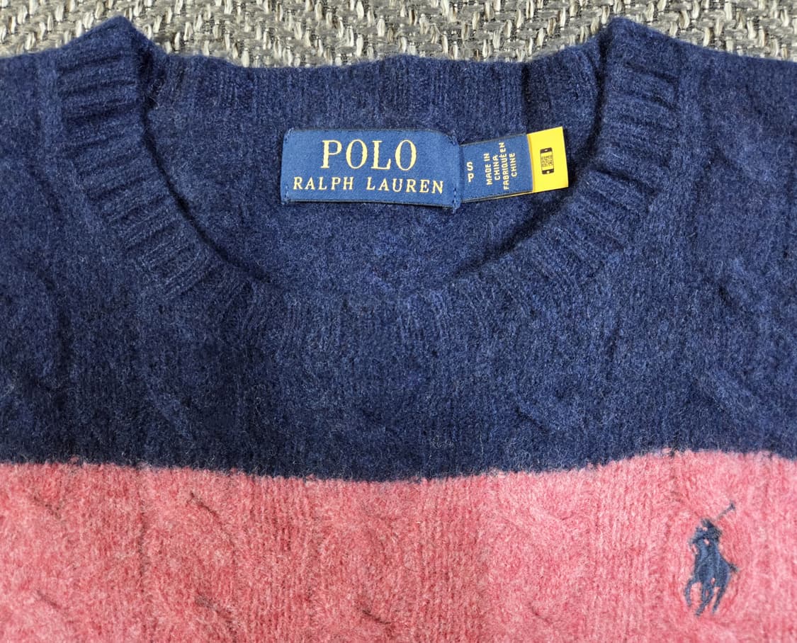 신형 QR 폴로 랄프로렌 스트라이프 케이블 니트 상품이미지4