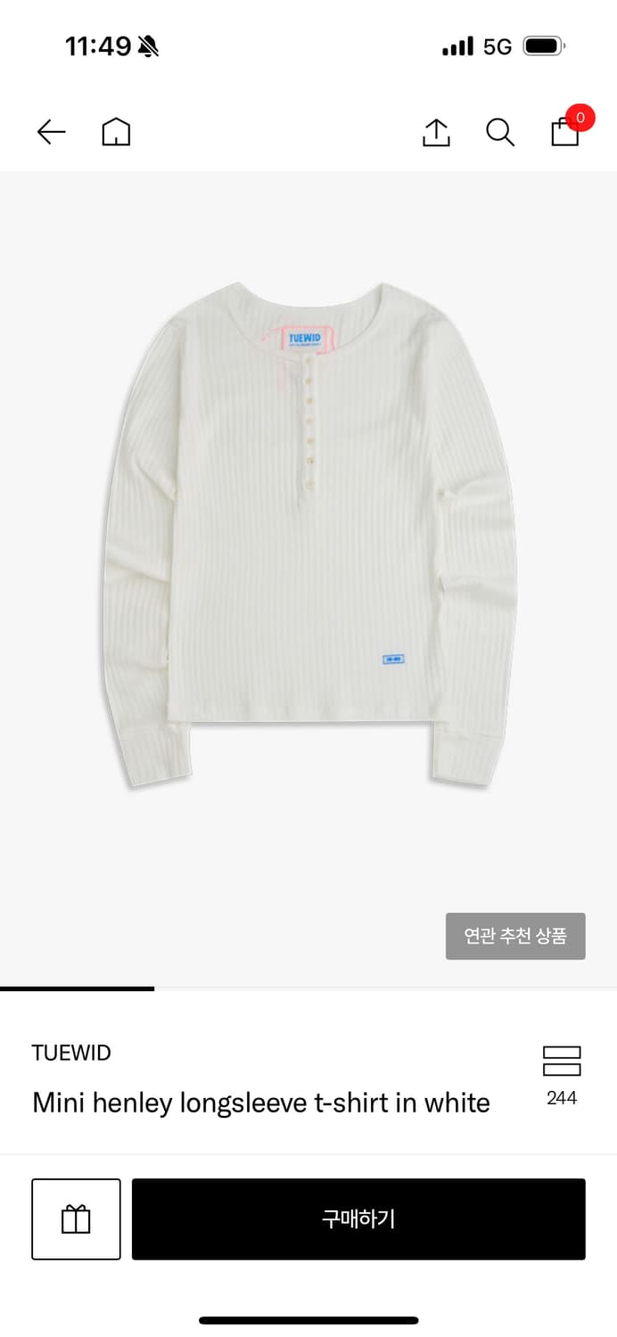 Tuewid Mini henley longsleeve t-shirt 상품이미지1