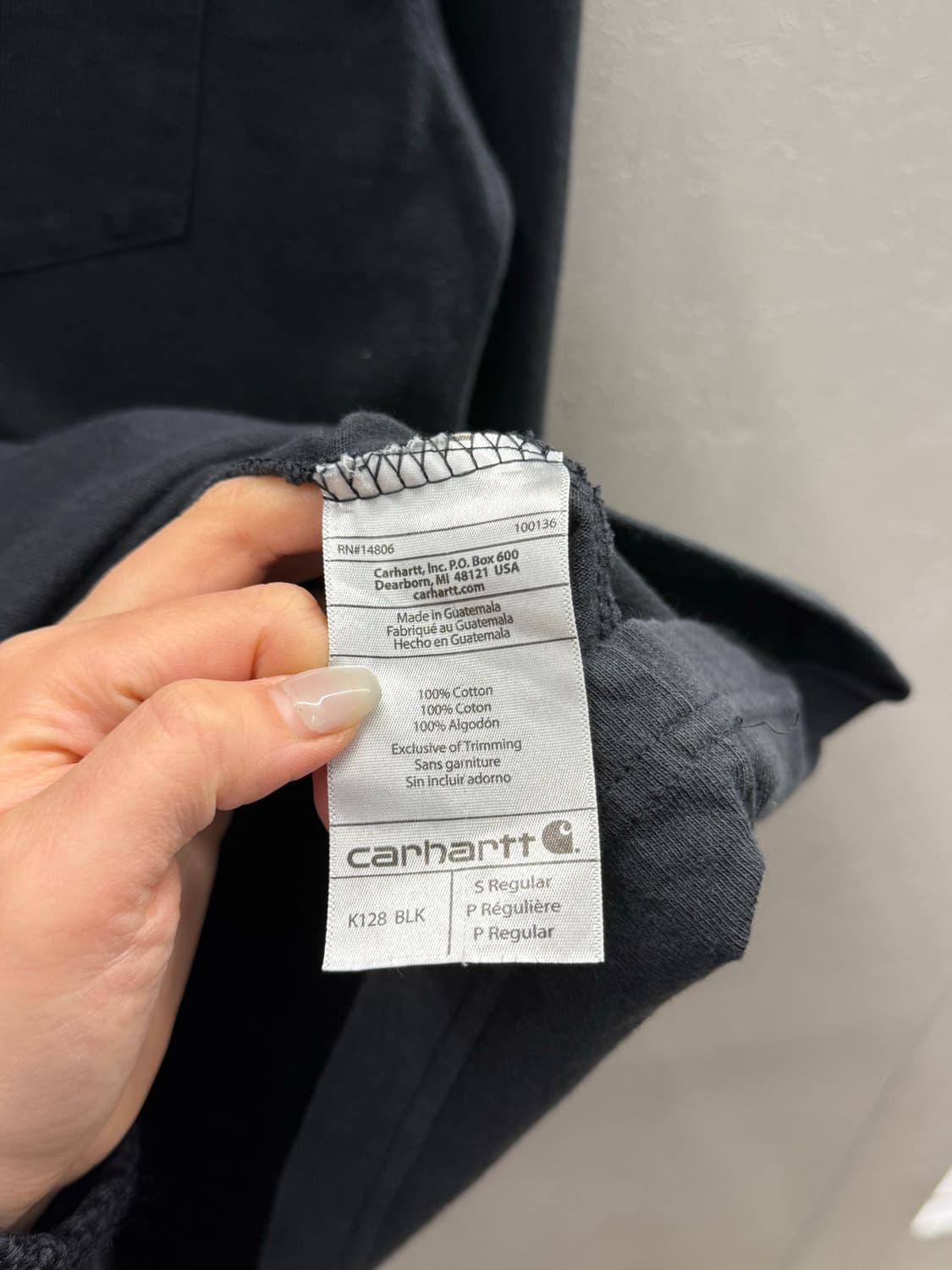 칼하트 헨리 레귤러 롱슬리브 포켓 티셔츠 블랙 S 상품이미지5