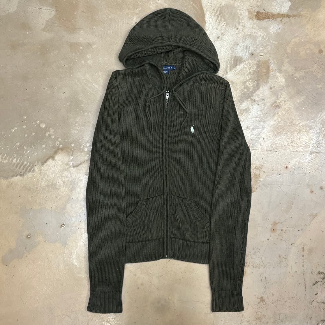 S 랄프로렌 카키 코튼 니트집업 상품이미지2