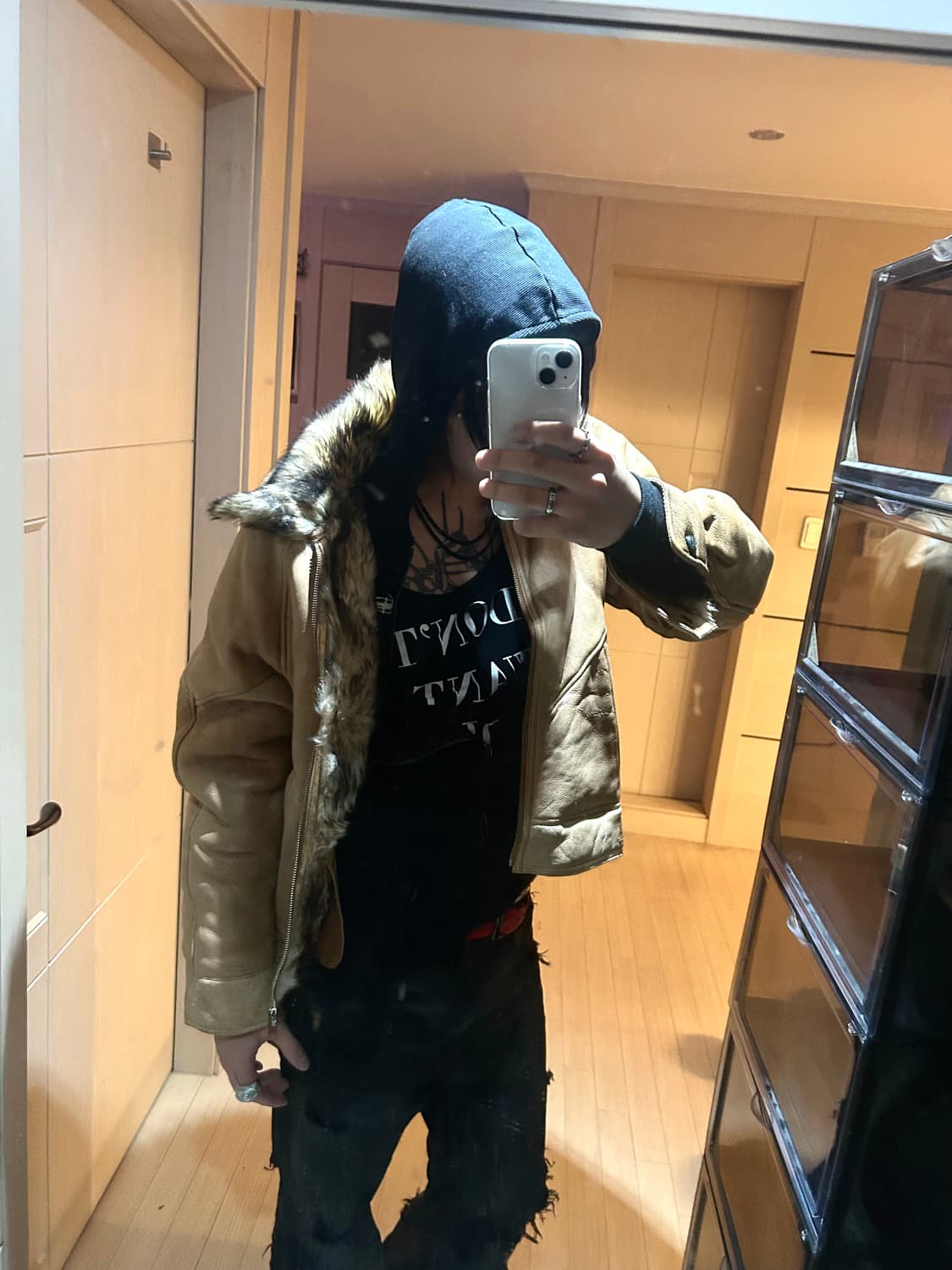 Sheep Skin Leather Fur Shearling Jacket 상품이미지7