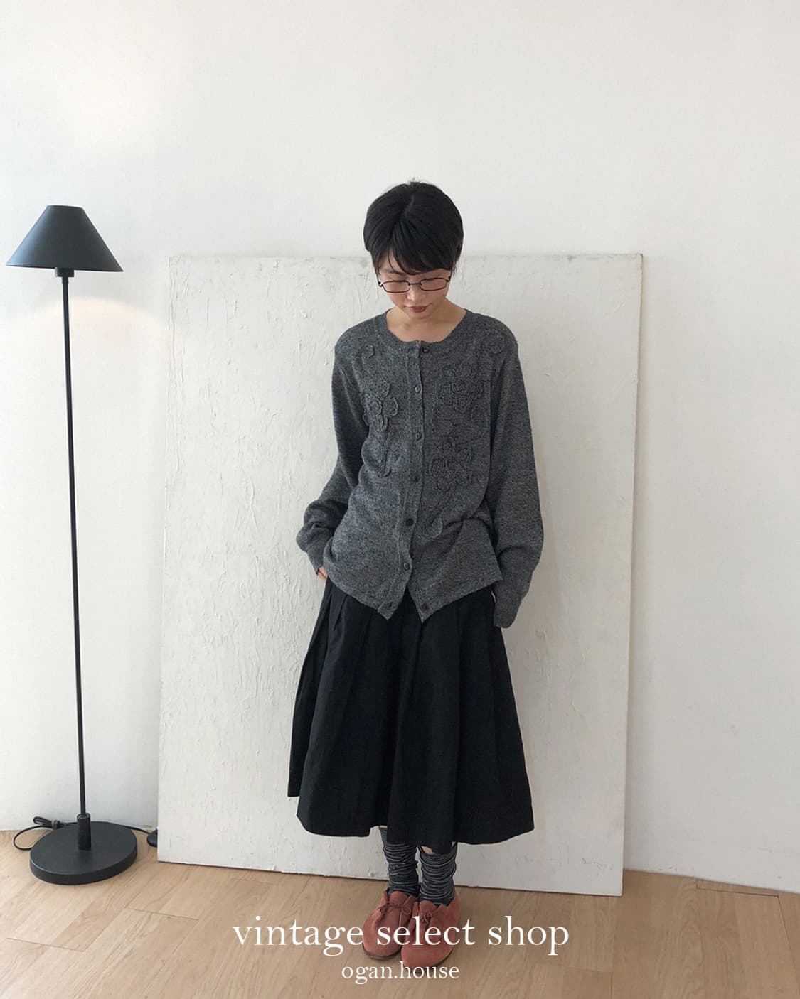 vintage flower embroidery knit cardigan 상품이미지3