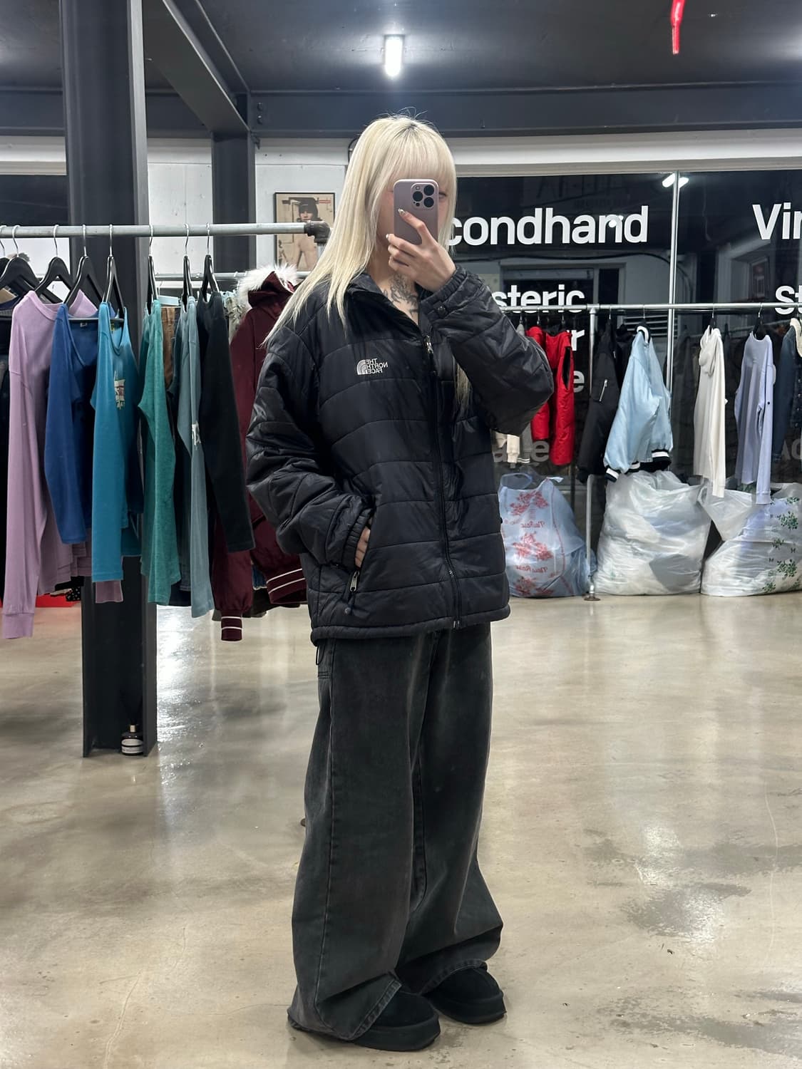 노스페이스 블랙 퀄팅 패디드 자켓  상품이미지2