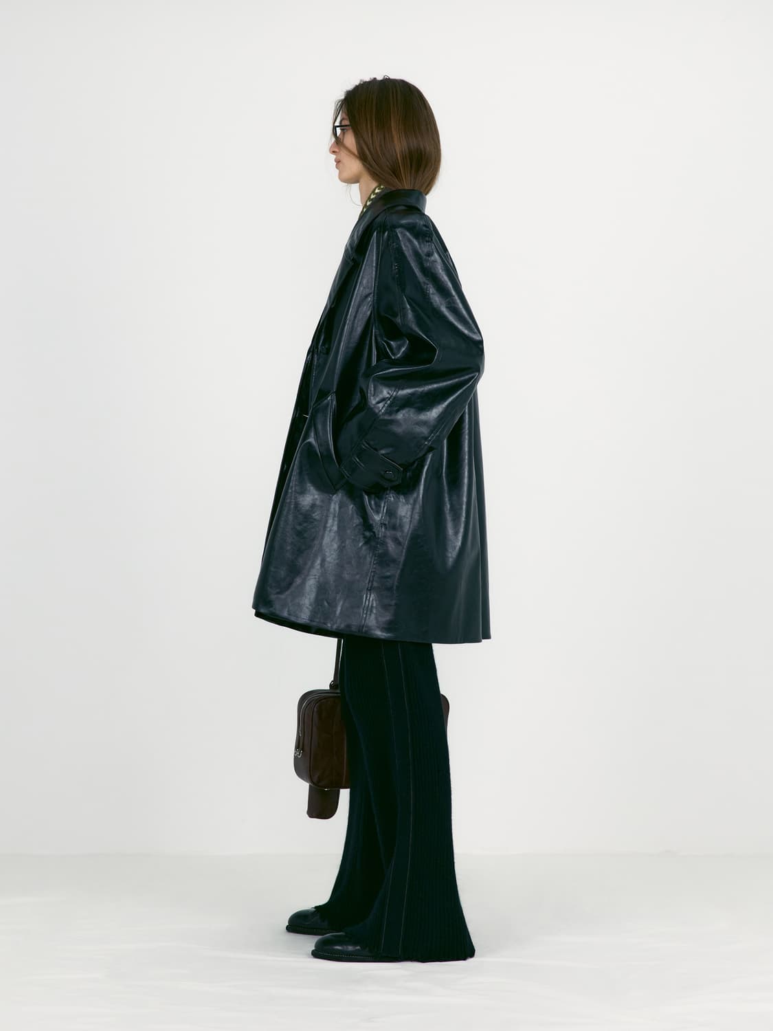 로우클래식 TEXTURED LEATHER HALF COAT 레더 자켓 상품이미지1