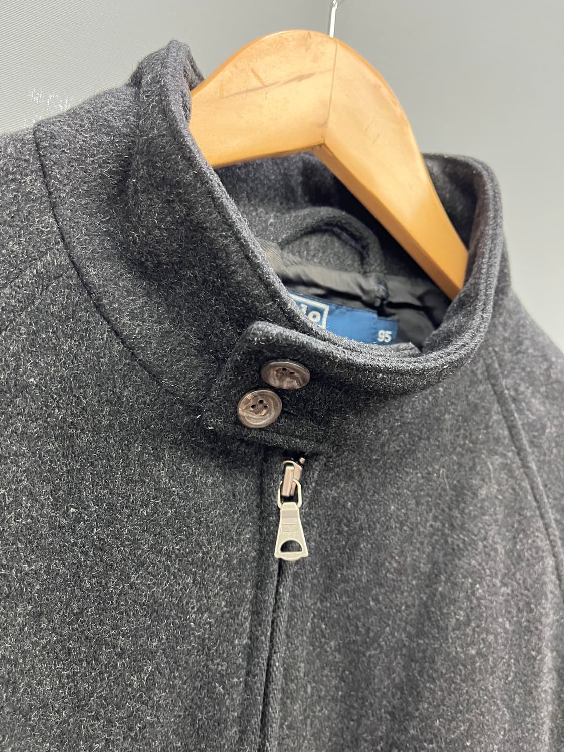 폴로 랄프로렌 차콜 해링톤 사이드 신치백 울 자켓 상품이미지4