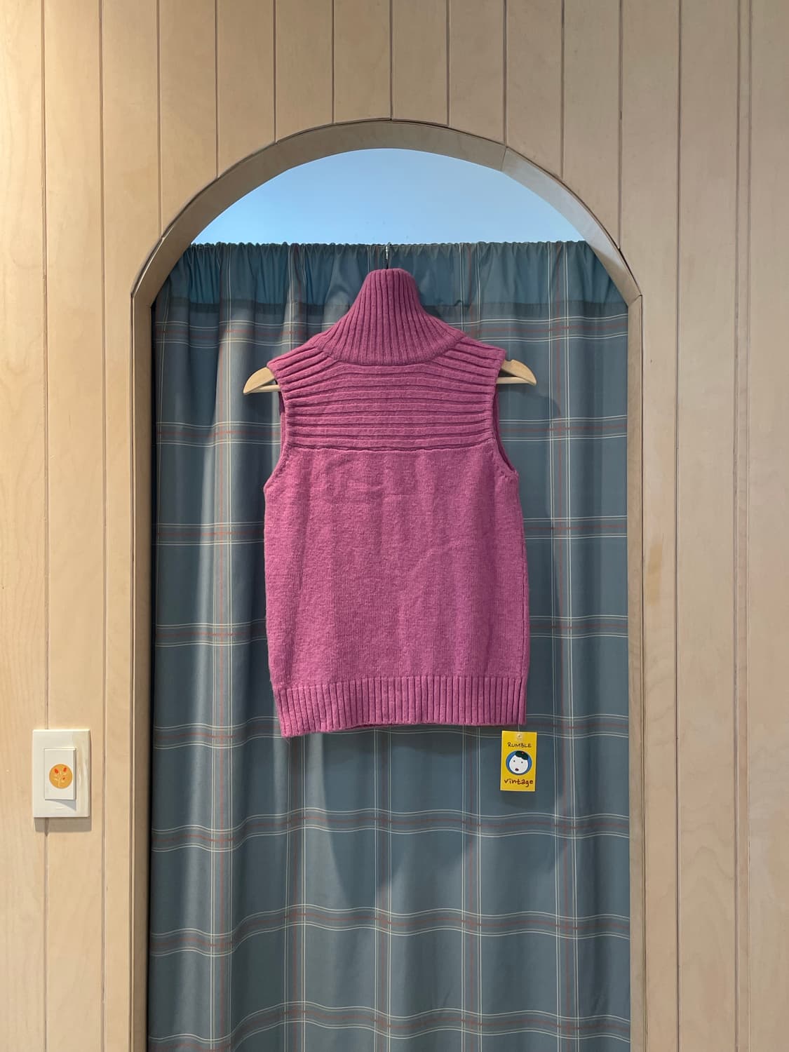 일본빈티지 오키드핑크 울조끼 상품이미지6