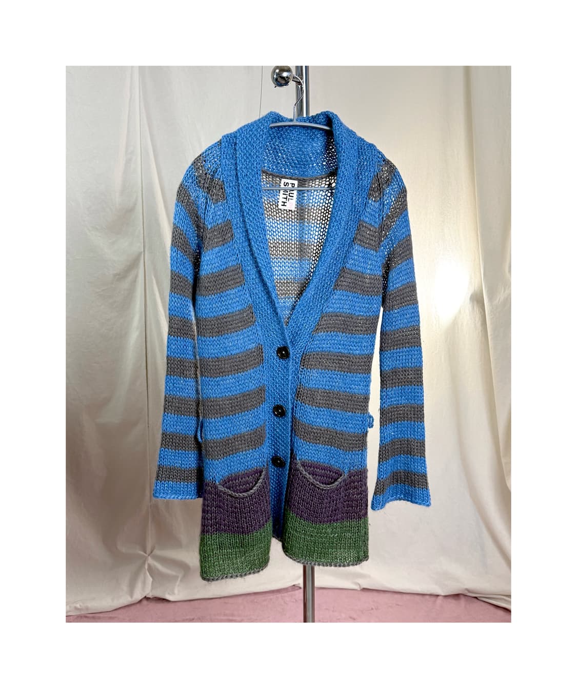 Paul Smith pink 스트라이프 롱 니트 가디건 상품이미지1