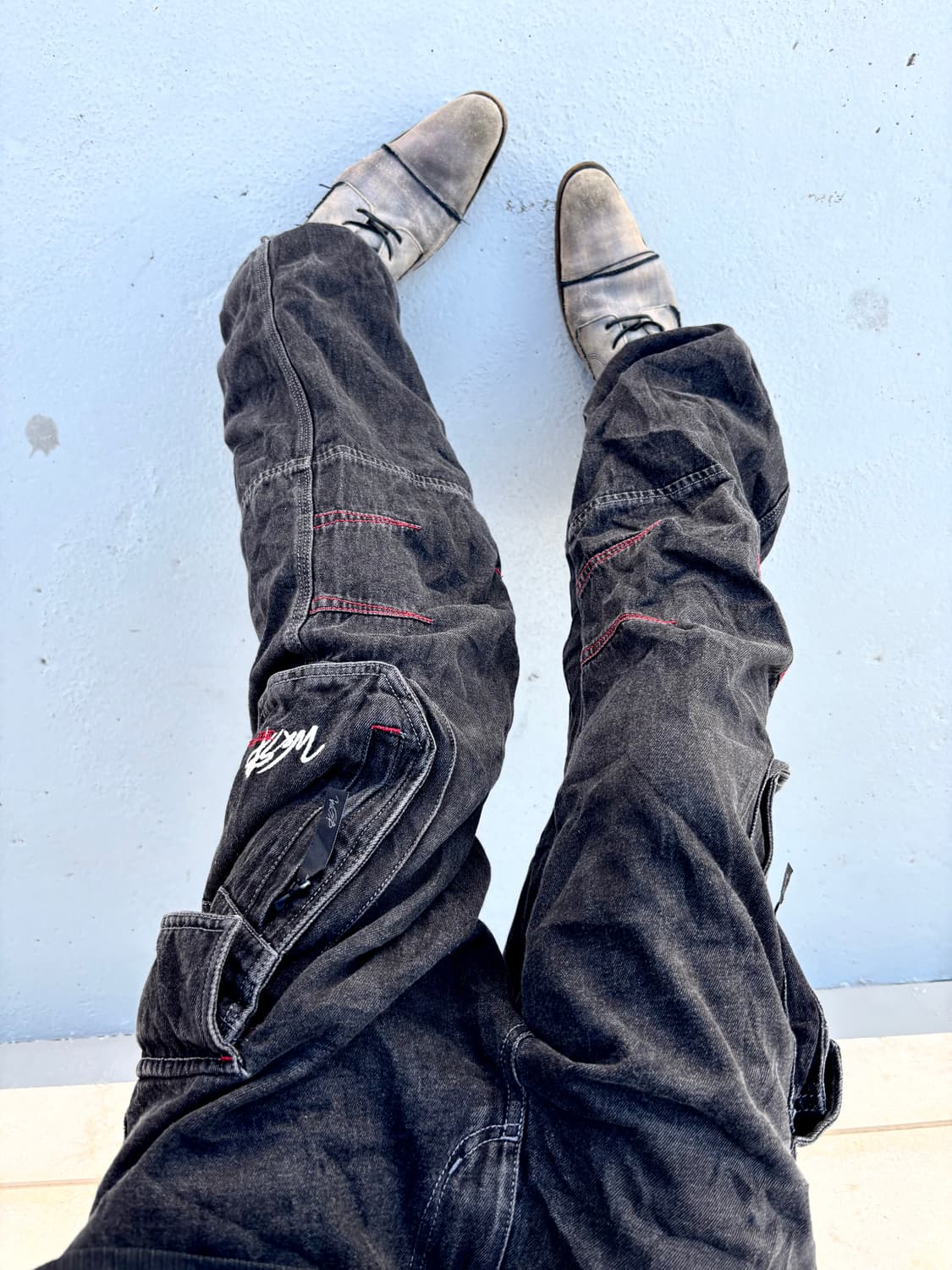 “Vintage” Y2K Mood Black Cargo Pants 상품이미지1
