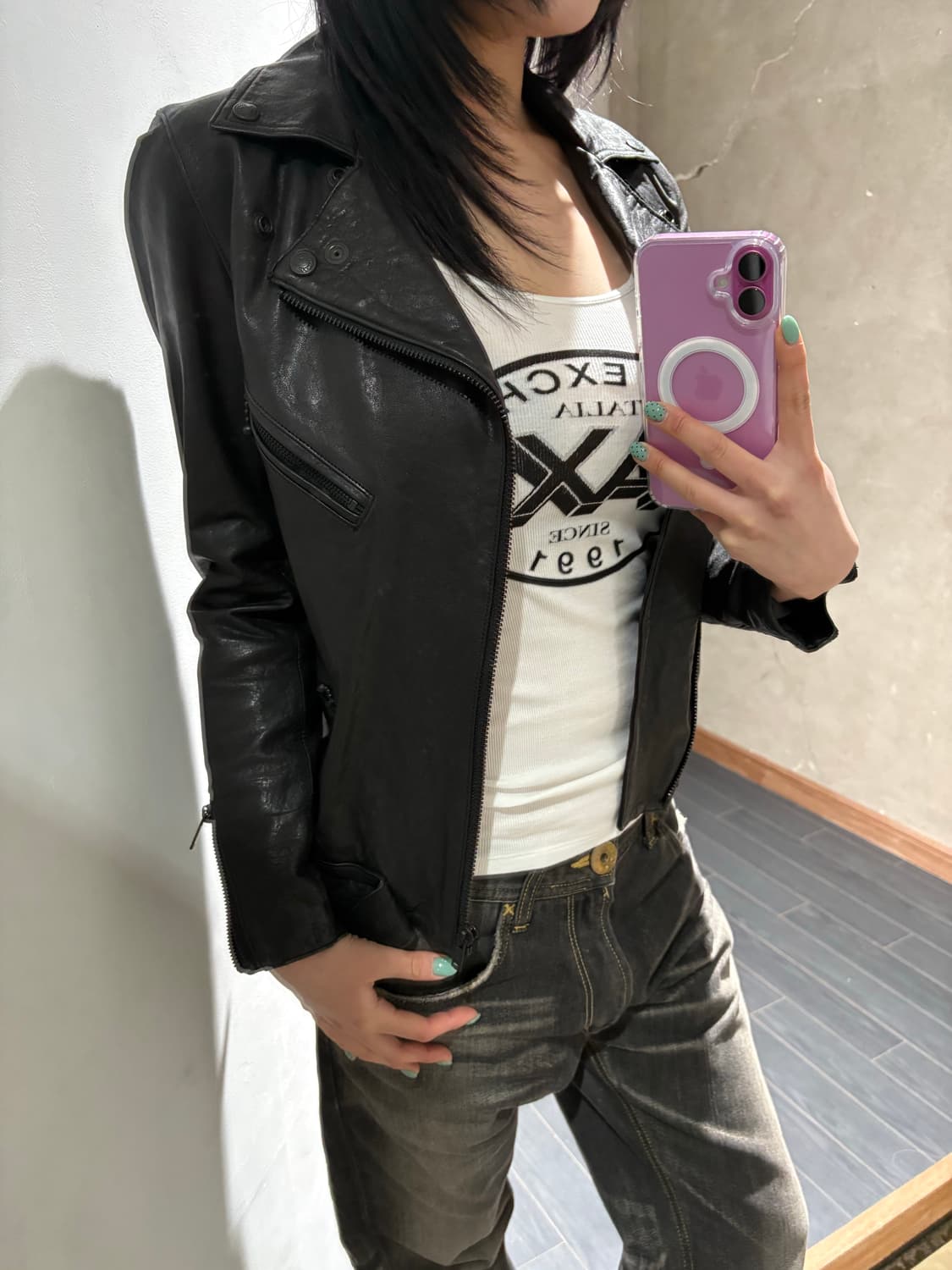 히스테릭 글래머 양가죽 라이더 자켓 상품이미지2