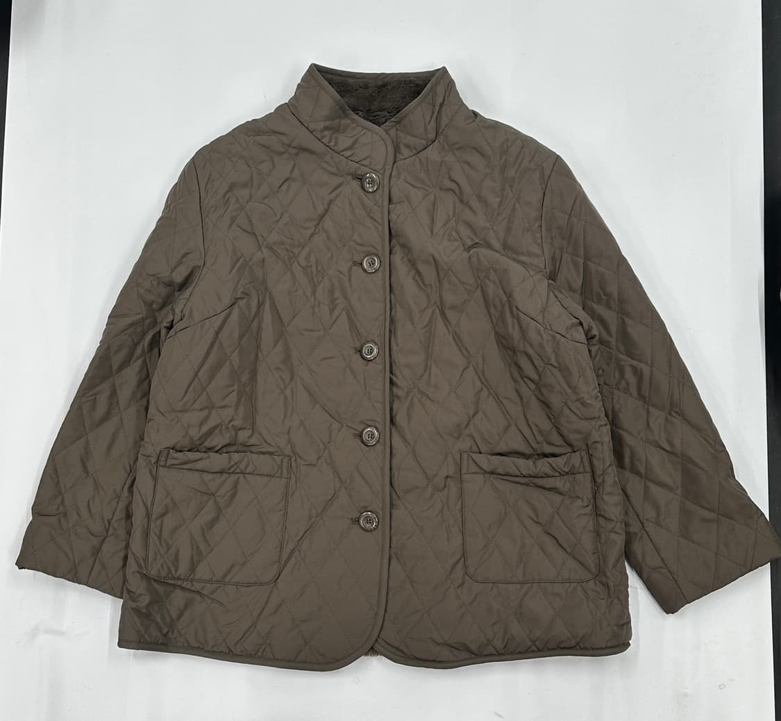 그런지 브라운 누빔 퍼 안감 러블리 아방핏 아우터 히피 에스닉 아메카지 상품이미지3