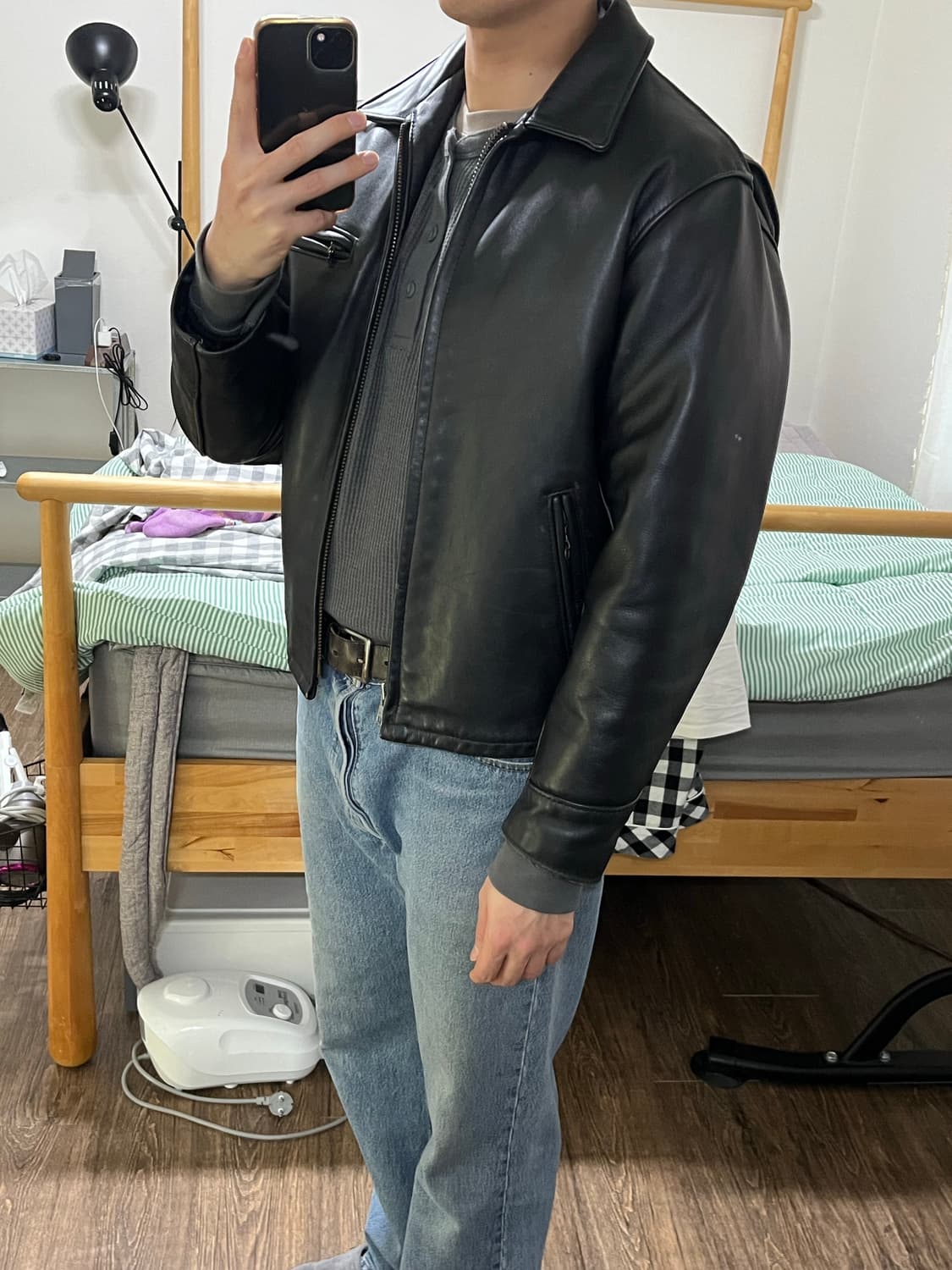 Schott 싱글라이더 레더 자켓 40 내피탈부착 상품이미지2