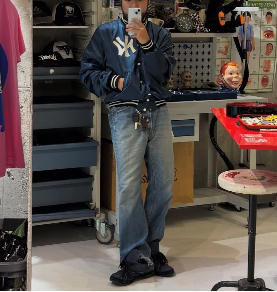 80s BIRDIE NY Nylon Stadium Jacket (M) 상품이미지6