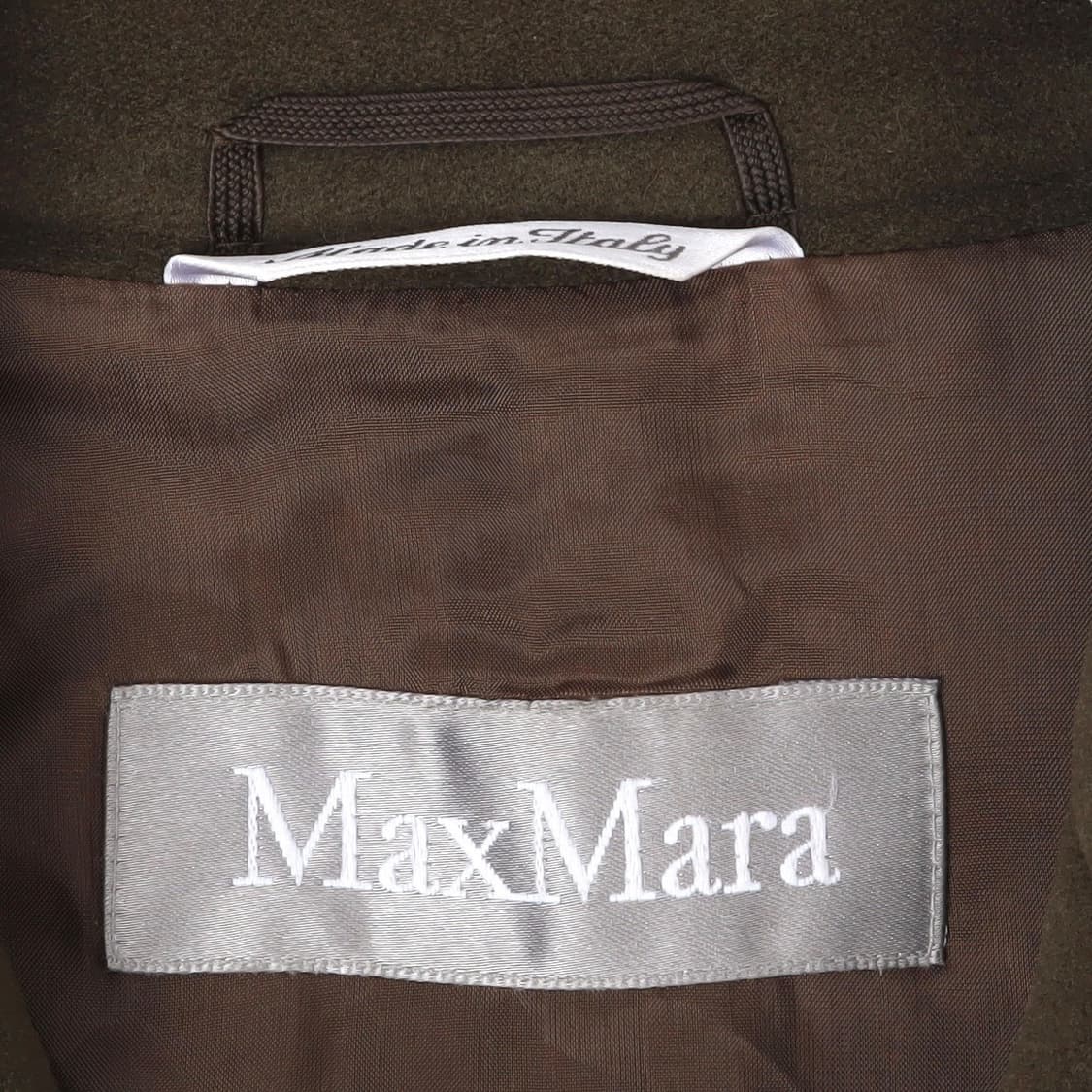 막스마라 카키 라펠카라 울 롱 코트 상품이미지8