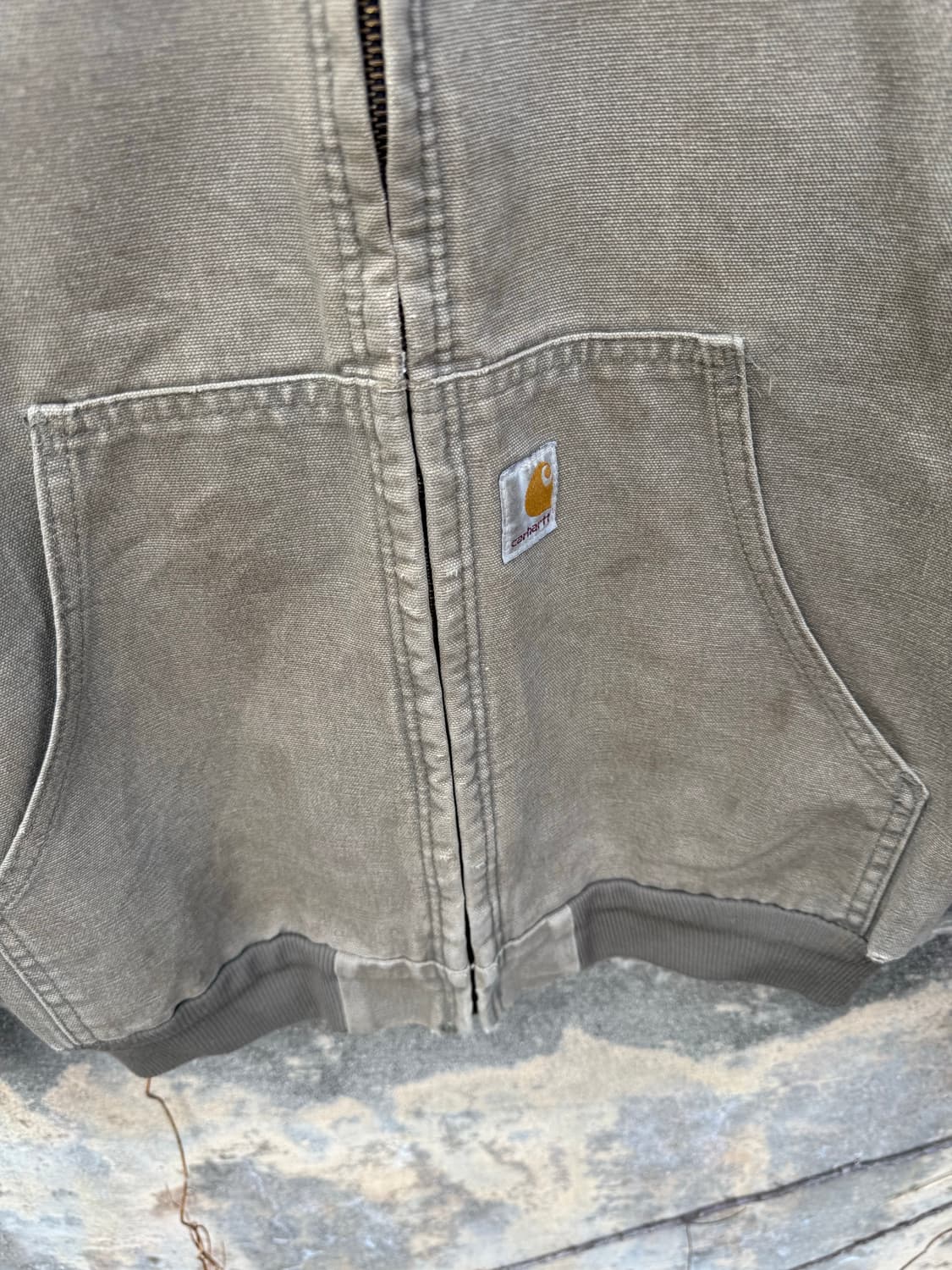 칼하트 빈티지 덕 액티브 그린 브라운 그레이 후드 자켓 상품이미지4